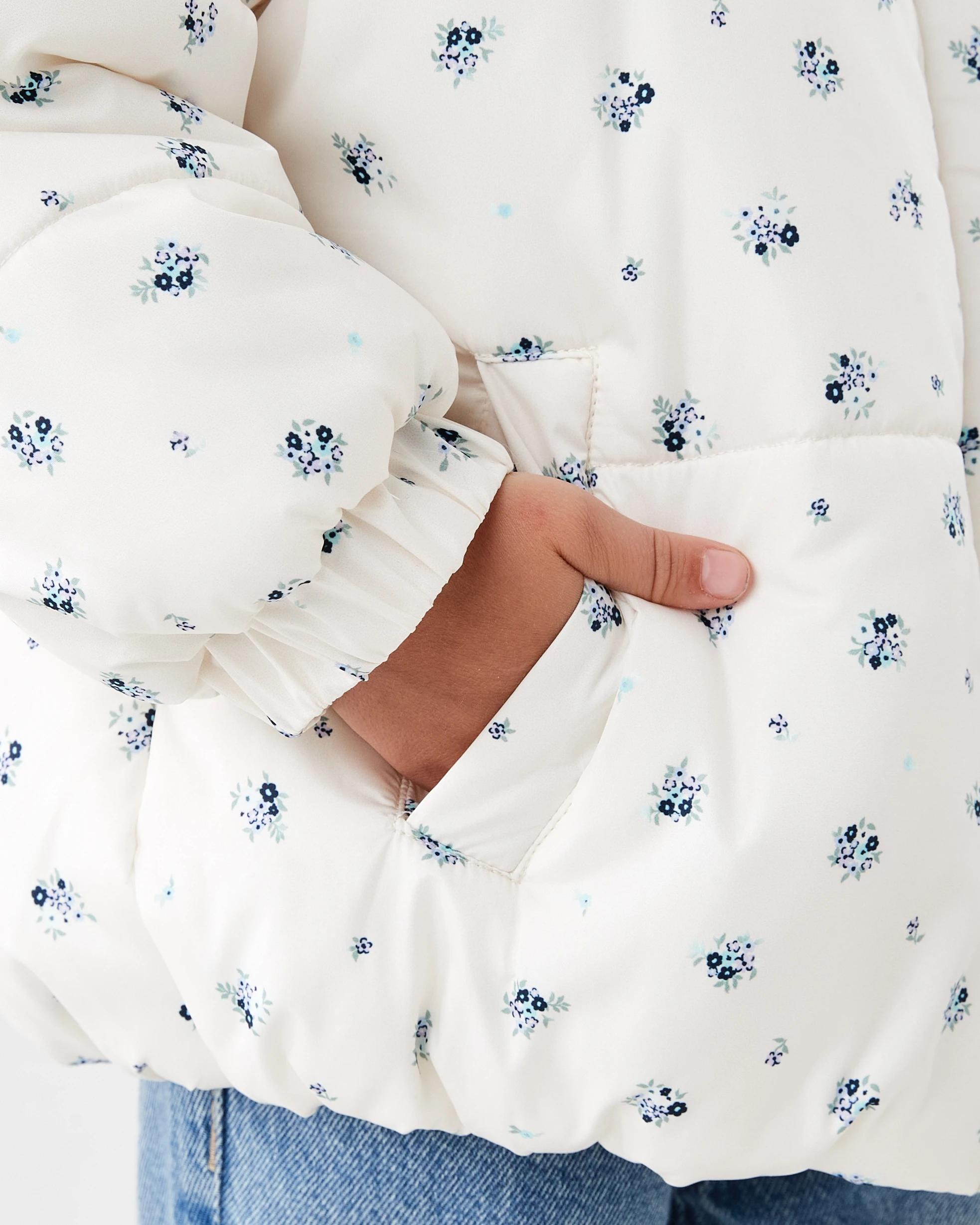 7 Oversized Puffer Jacket Bge Floral, 7 of 10