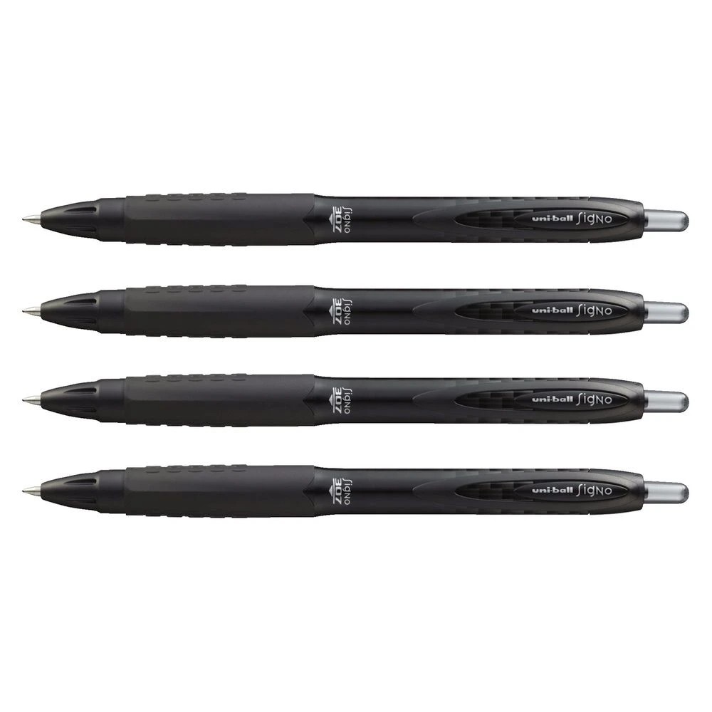 4 Uni-Ball Signo 307 Fine Retractable Gel Pens Black 4 Pack, 4 of 5