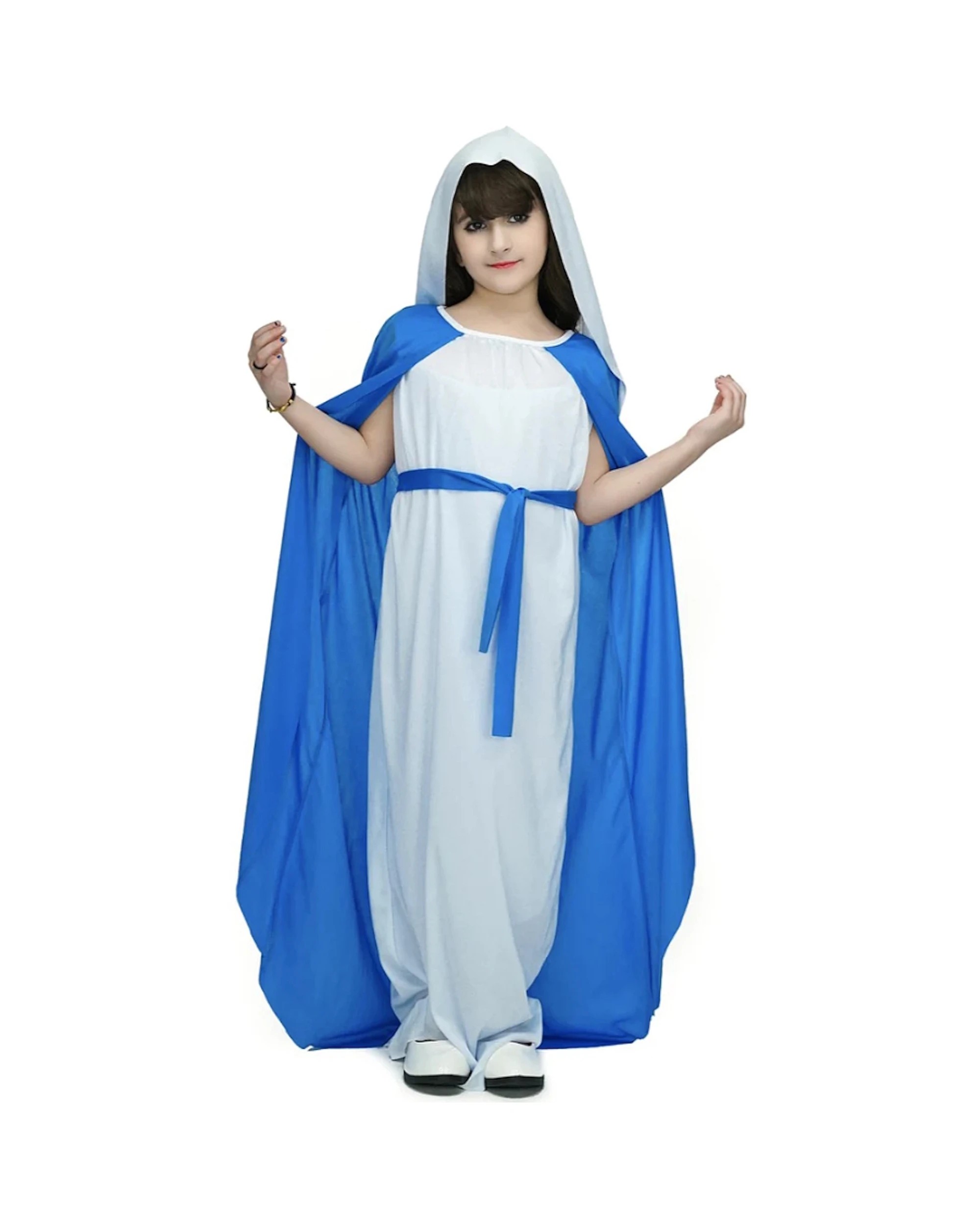 1 Partyrama Biblical Mary Costume 10-12 Years - Child 10-12yrs - Blue White, 1 of 2