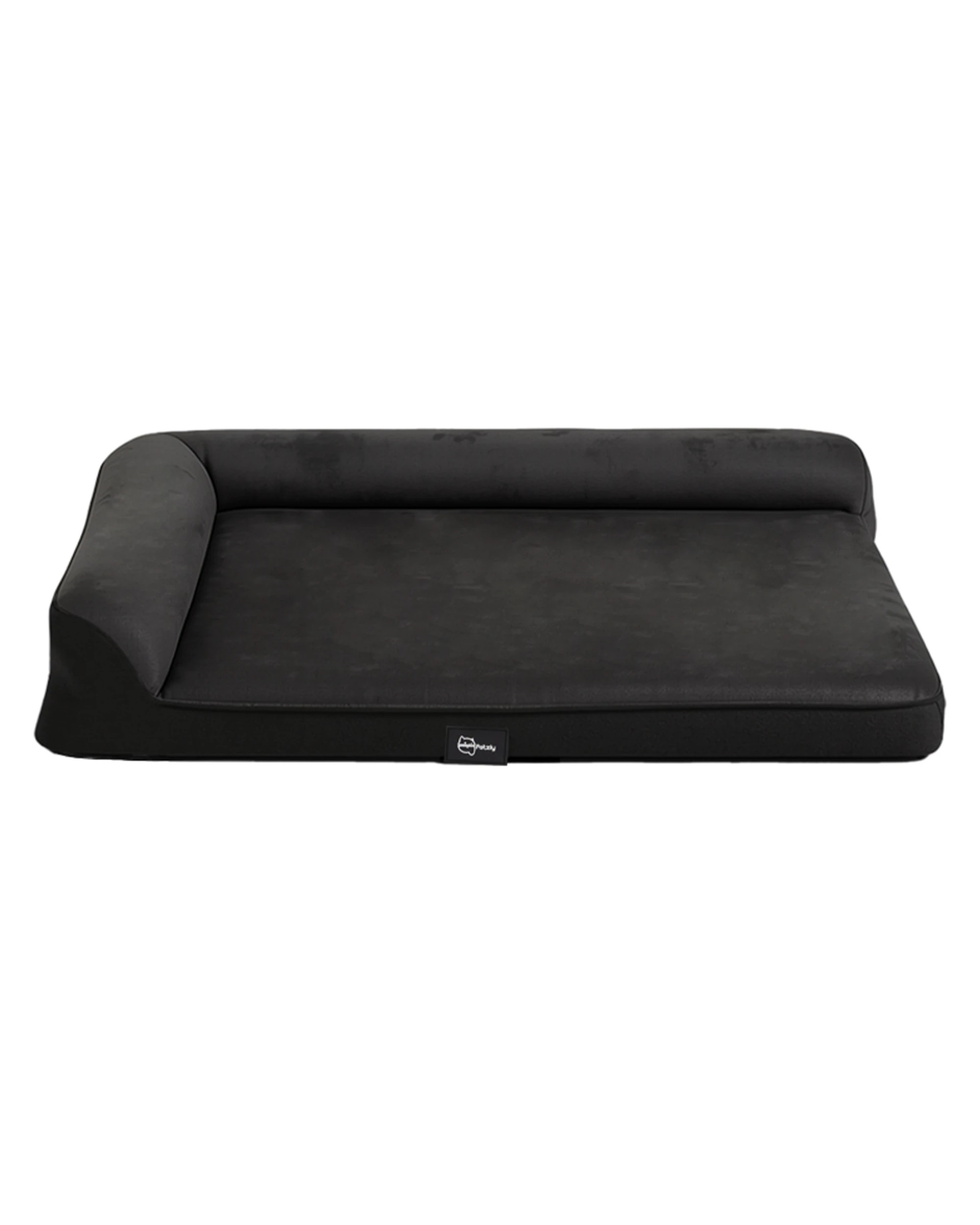 1 Petzly Dog Bed with L-Shaped Bolsters Removable Washable Cover Black Medium, 1 of 9