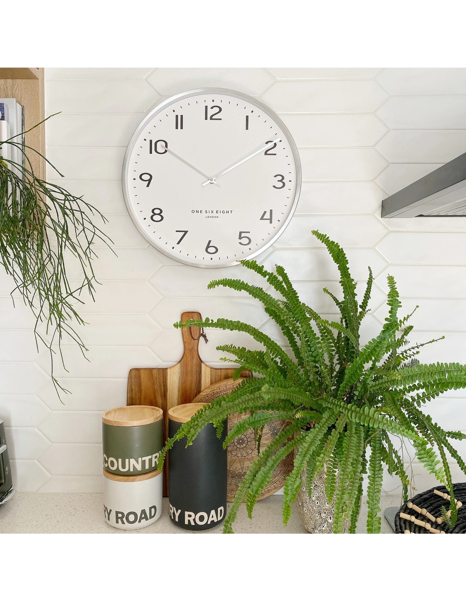 3 One Six Eight London Lise Silent Wall Clock - 40cm - Chrome - Silver, 3 of 4