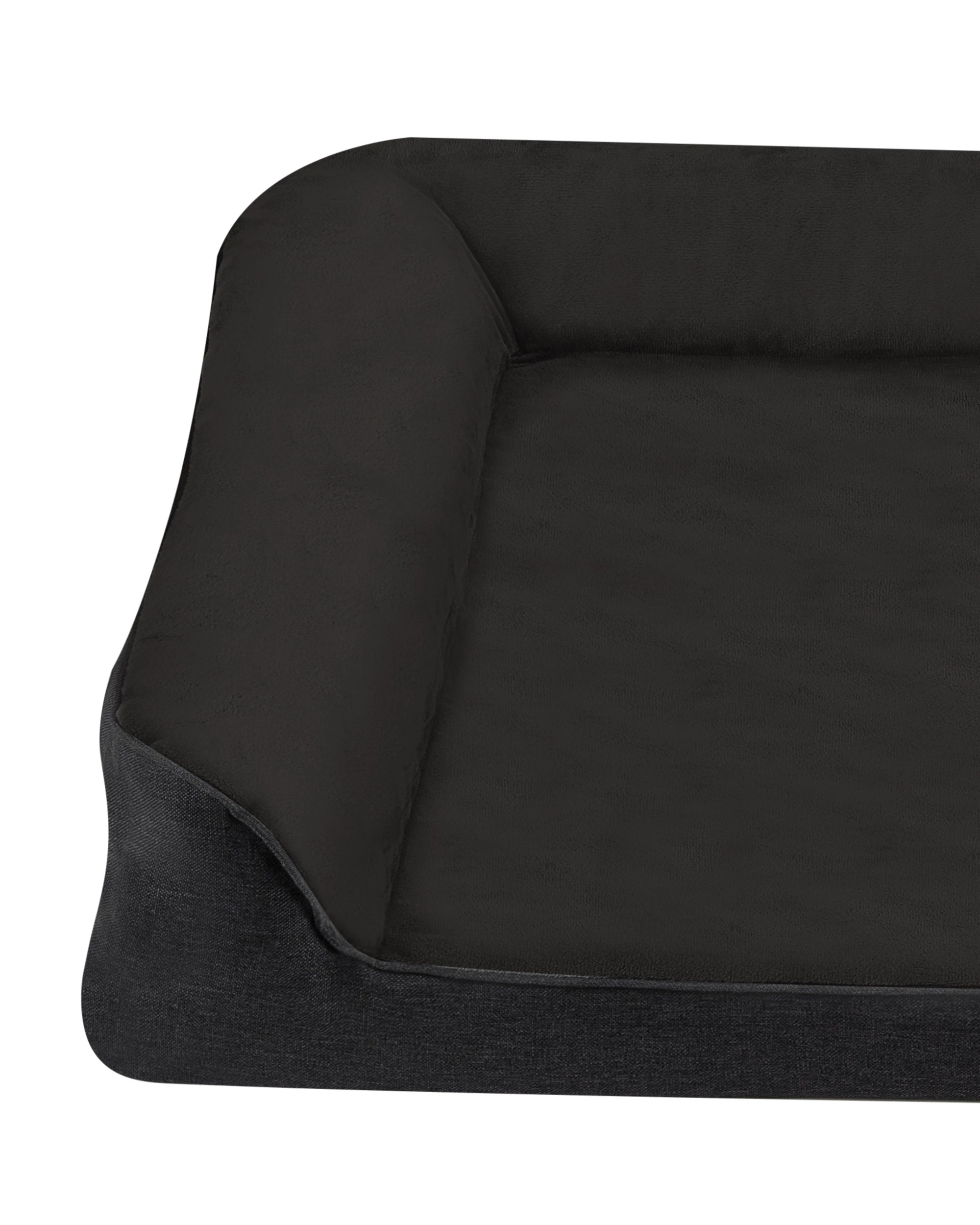3 Petzly Dog Bed with L-Shaped Bolsters Removable Washable Cover Black Medium, 3 of 9