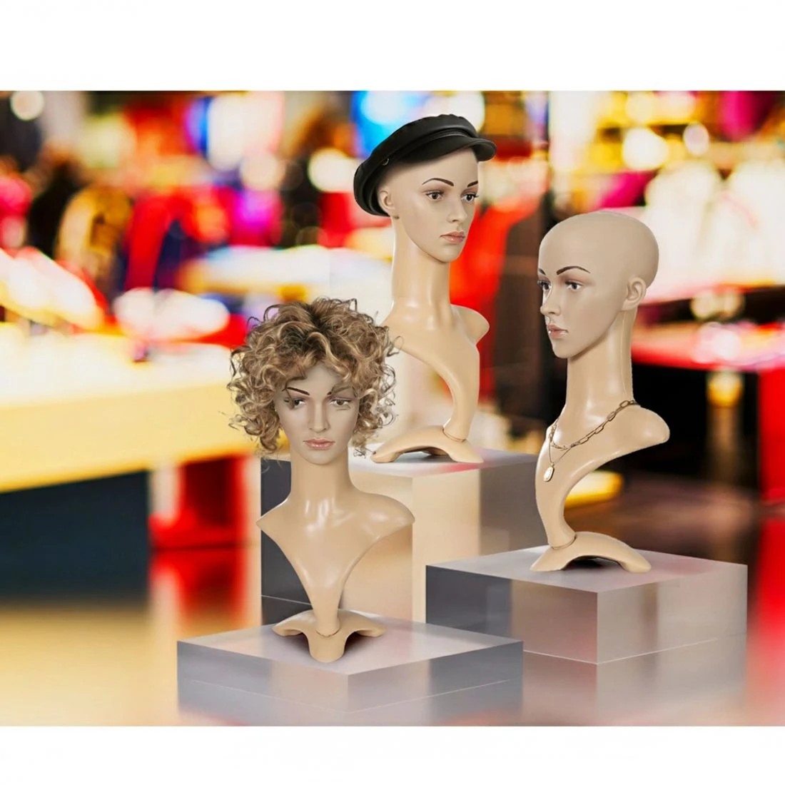 7 Embellir Female Mannequin Head Dummy Model Display Shop Stand Professional Use - White, 7 of 7