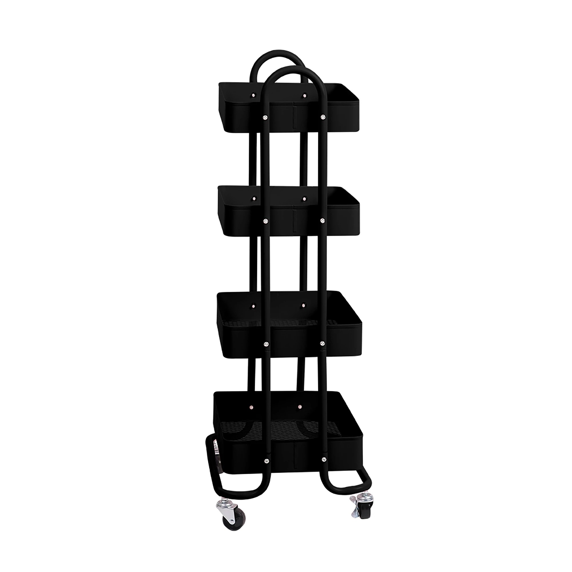 7 Levede 4 Tiers Storage Trolley - Black, 7 of 7