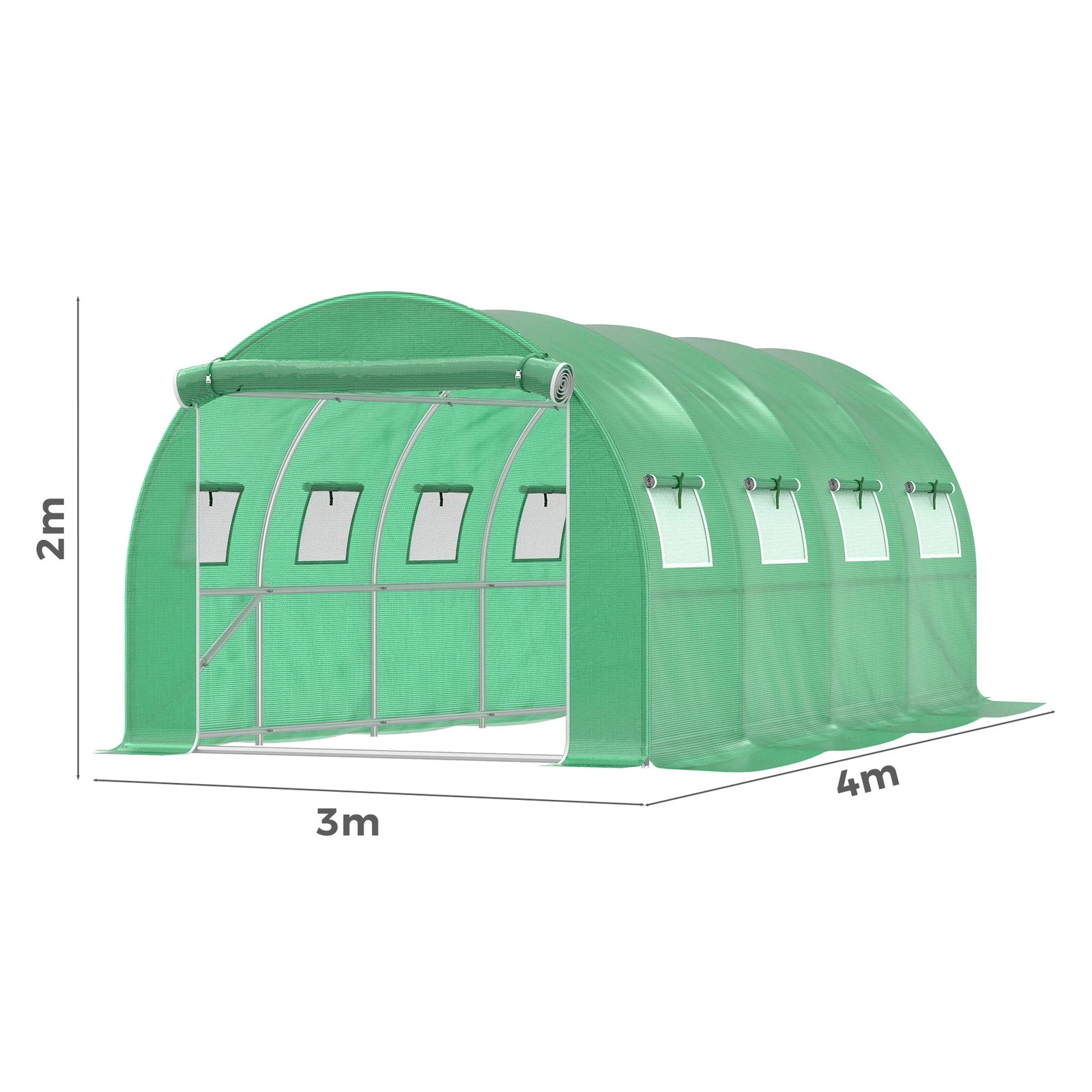 3 Alfordson Greenhouse Dome Shed Green House 4x3x2M - Green, 3 of 6
