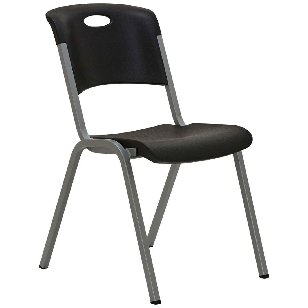 1 Lifetime Stacking Chair Black Visitor Chairs and Stools, 1 of 10