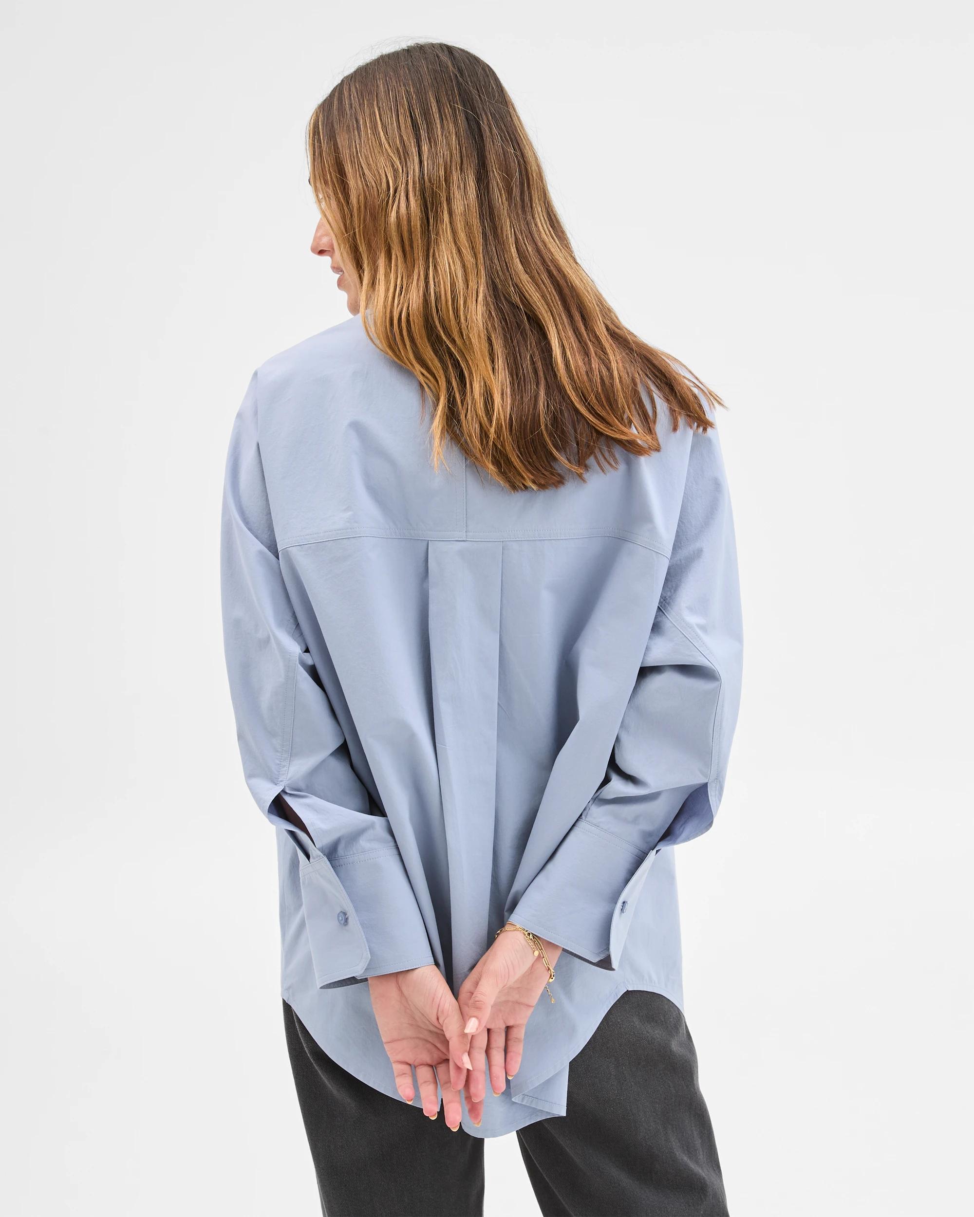 4 Target Woman Australian Cotton Long Sleeve Seam Shirt DUSTY BLUE, 4 of 10