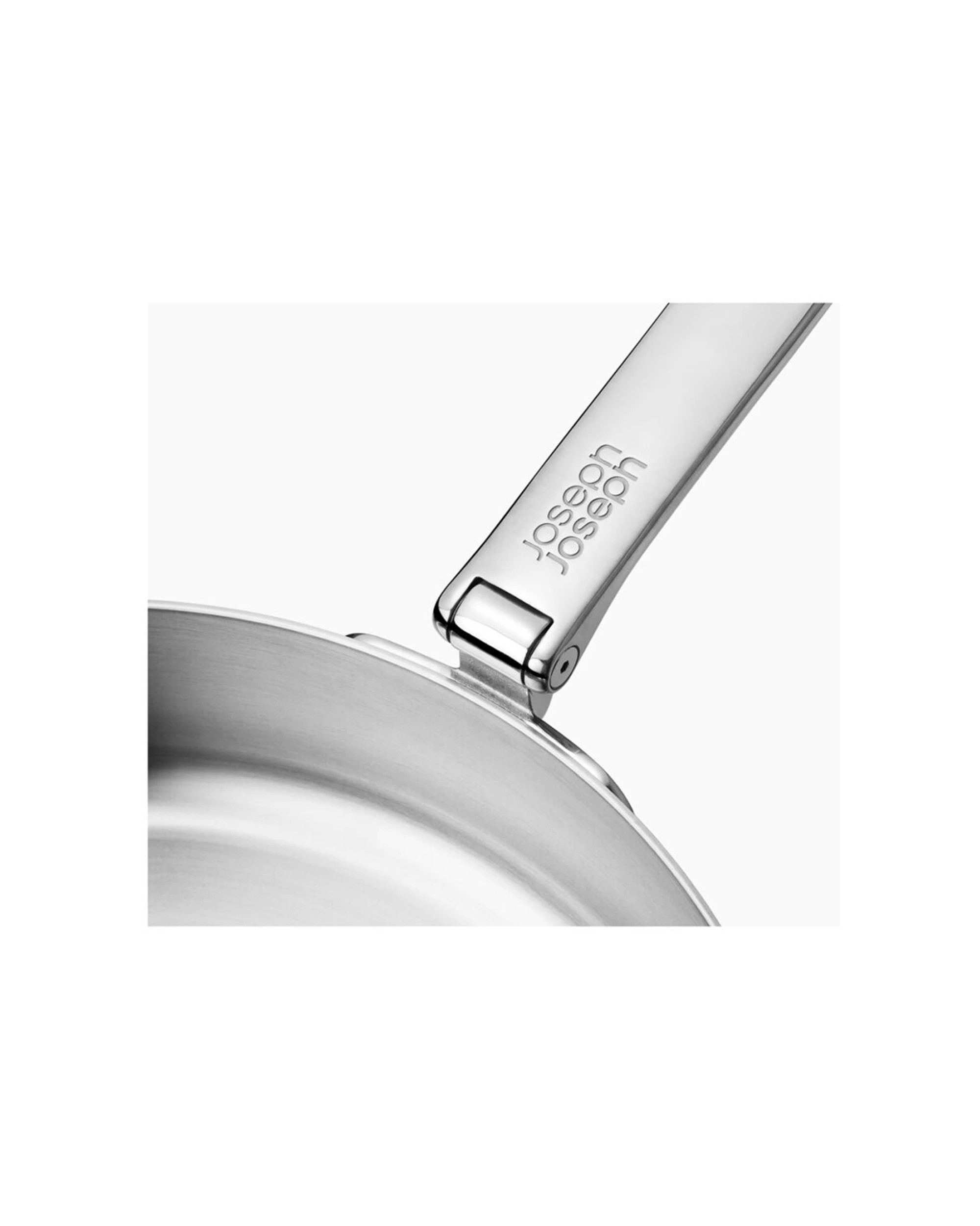 3 Joseph Joseph Space Saving 24cm Frying Pan With Foldable Handle Stainless Steel, 3 of 7