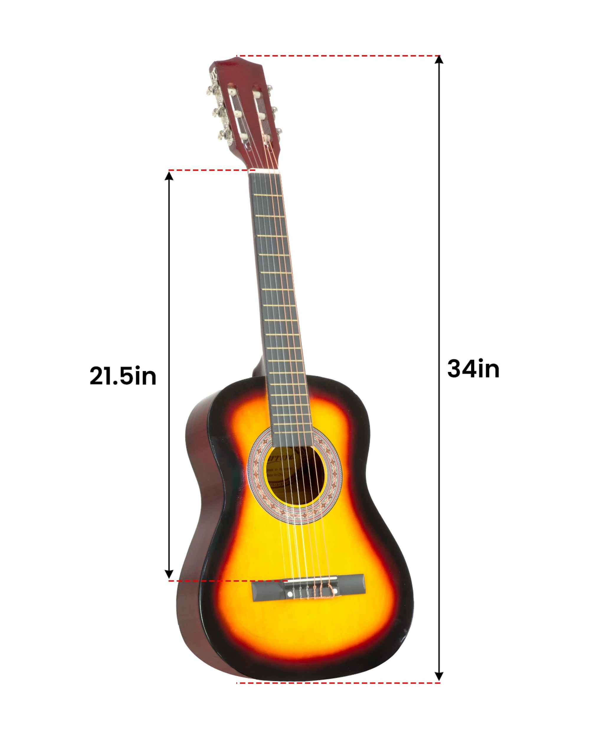 2 Karrera 34in Acoustic Childrens Guitar in Sunburst, 2 of 4