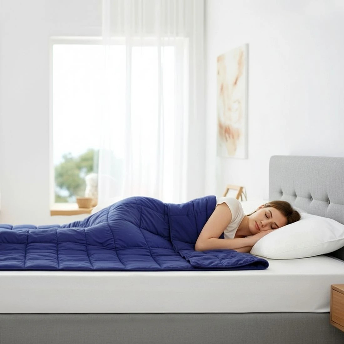 5 Giselle 11KG Adults Size Anti Anxiety Weighted Blanket Gravity Blankets Royal - Blue, 5 of 9