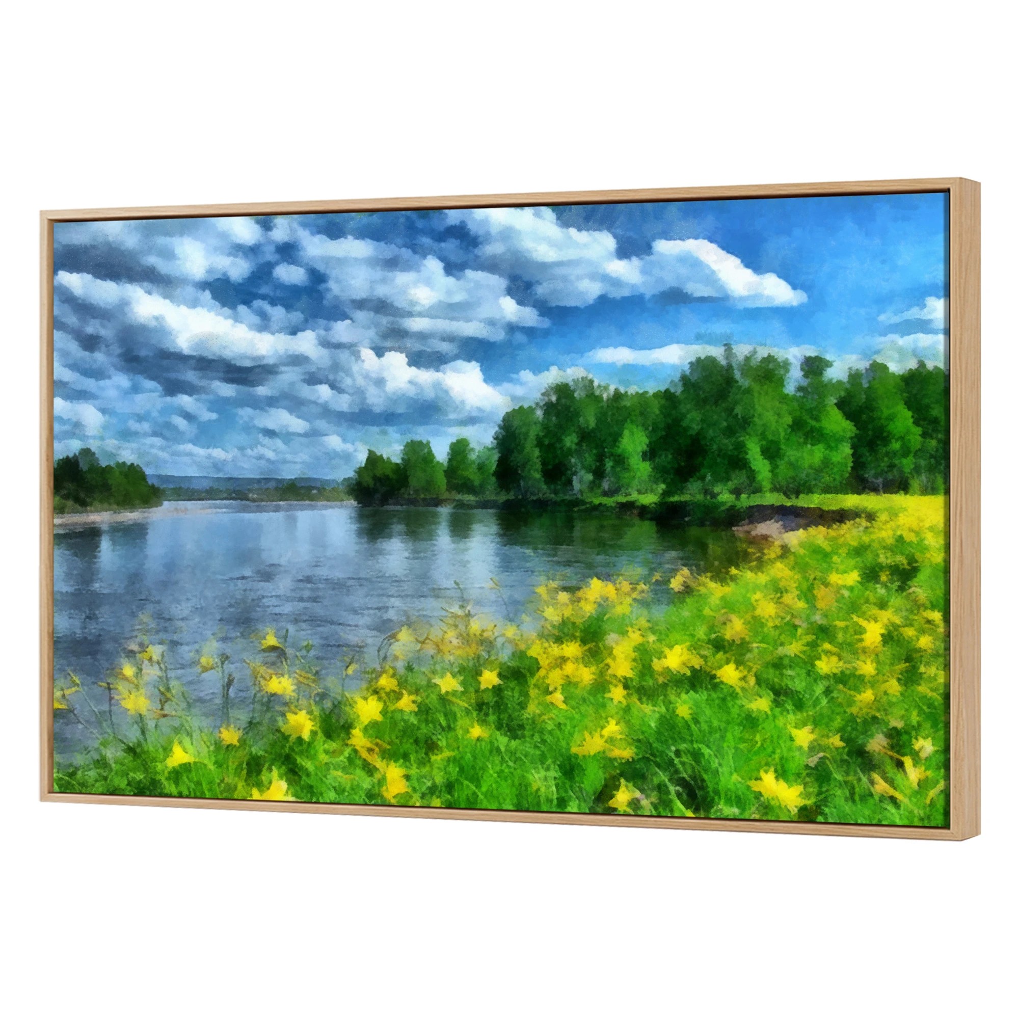 1 Yezi Modern Canvas Wall Art Framed Landscape Painting Large Wall Decor 80x120cm, 1 of 8