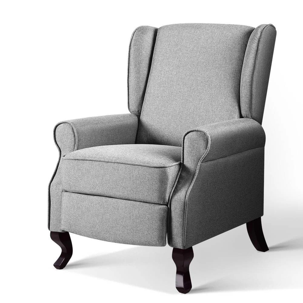 1 Artiss Recliner Armchair  Fabric Domini - Grey, 1 of 6