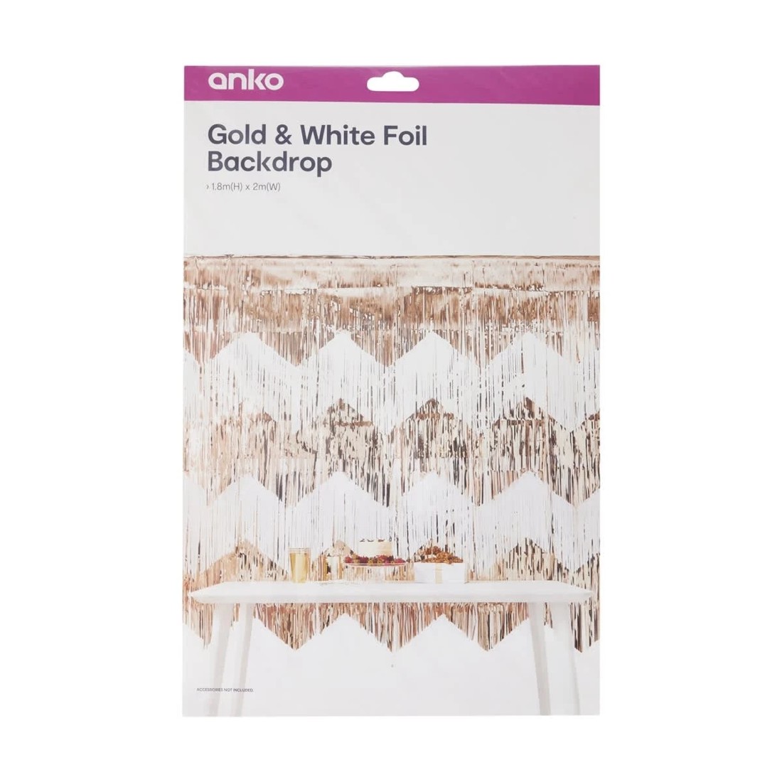 4 Foil Backdrop - Gold Look and White, 4 of 4