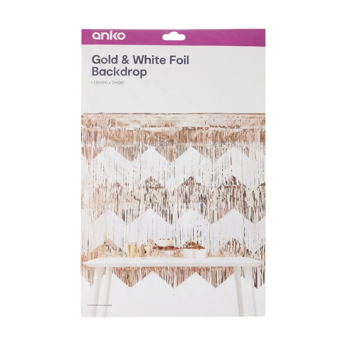 4 Foil Backdrop - Gold Look and White, 4 of 4