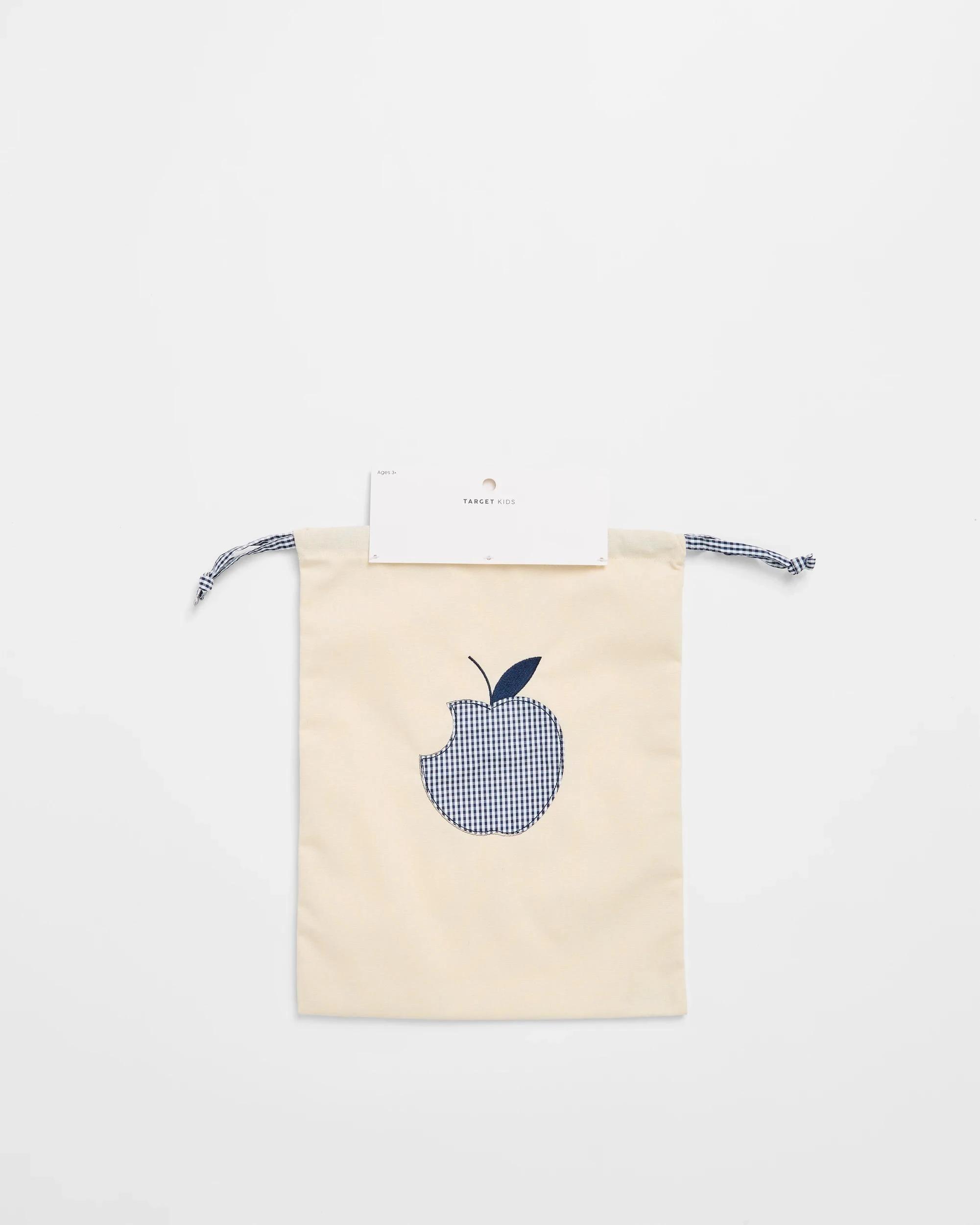 3 Target Kids Kids Back To School Apple Drawstring Bag NEUTRAL/NAVY, 3 of 4