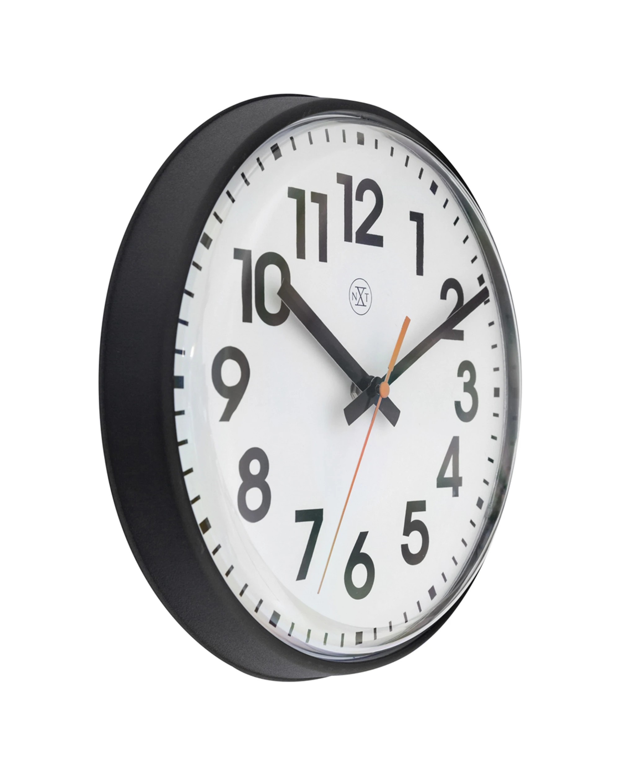 2 NeXtime Peter 36cm Silent Movement Wall Clock Minimalist Plastic Cover - Black, 2 of 5