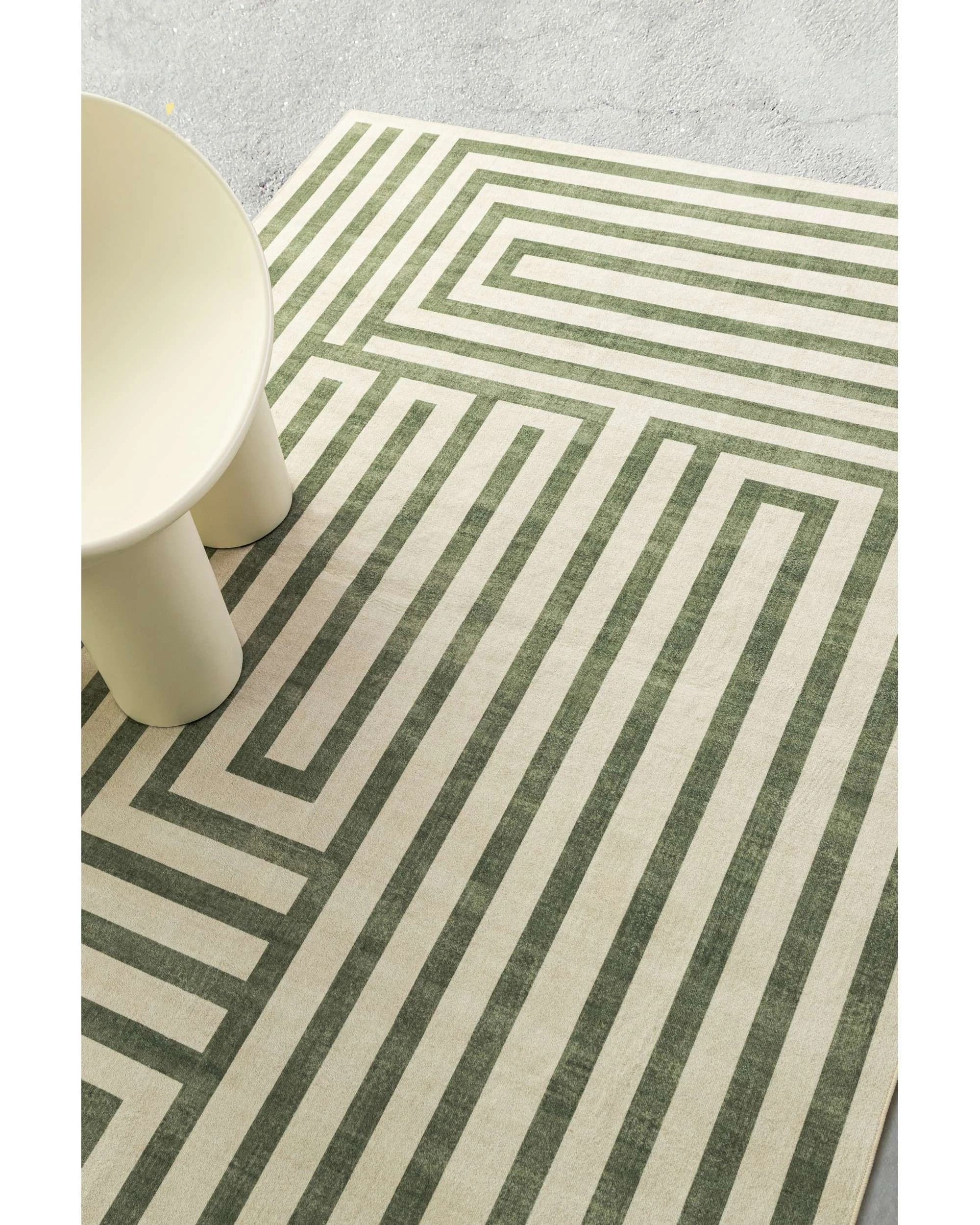 3 Loopsie Waimea Geometric Washable Rug-230cm x 160cm - Green, 3 of 8
