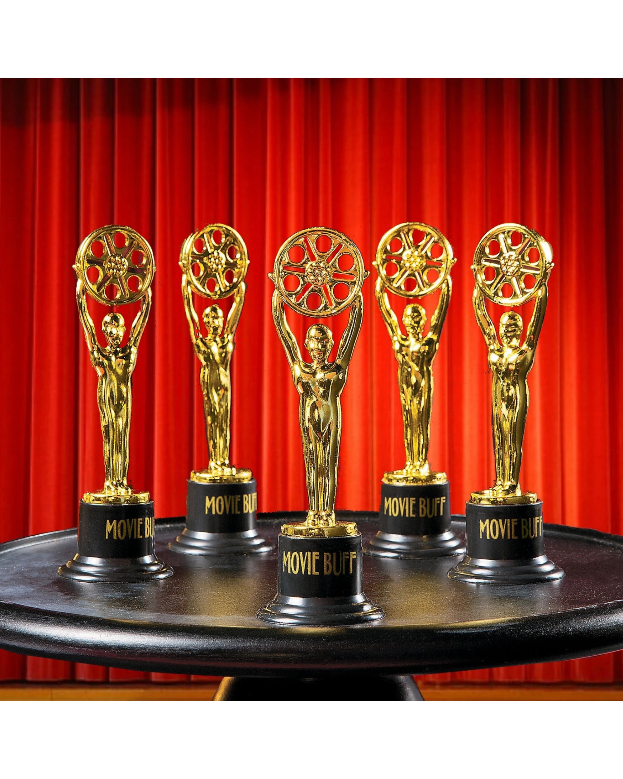 3 Partyrama Small Plastic Movie Buff Statuettes Pack of 12, 3 of 3