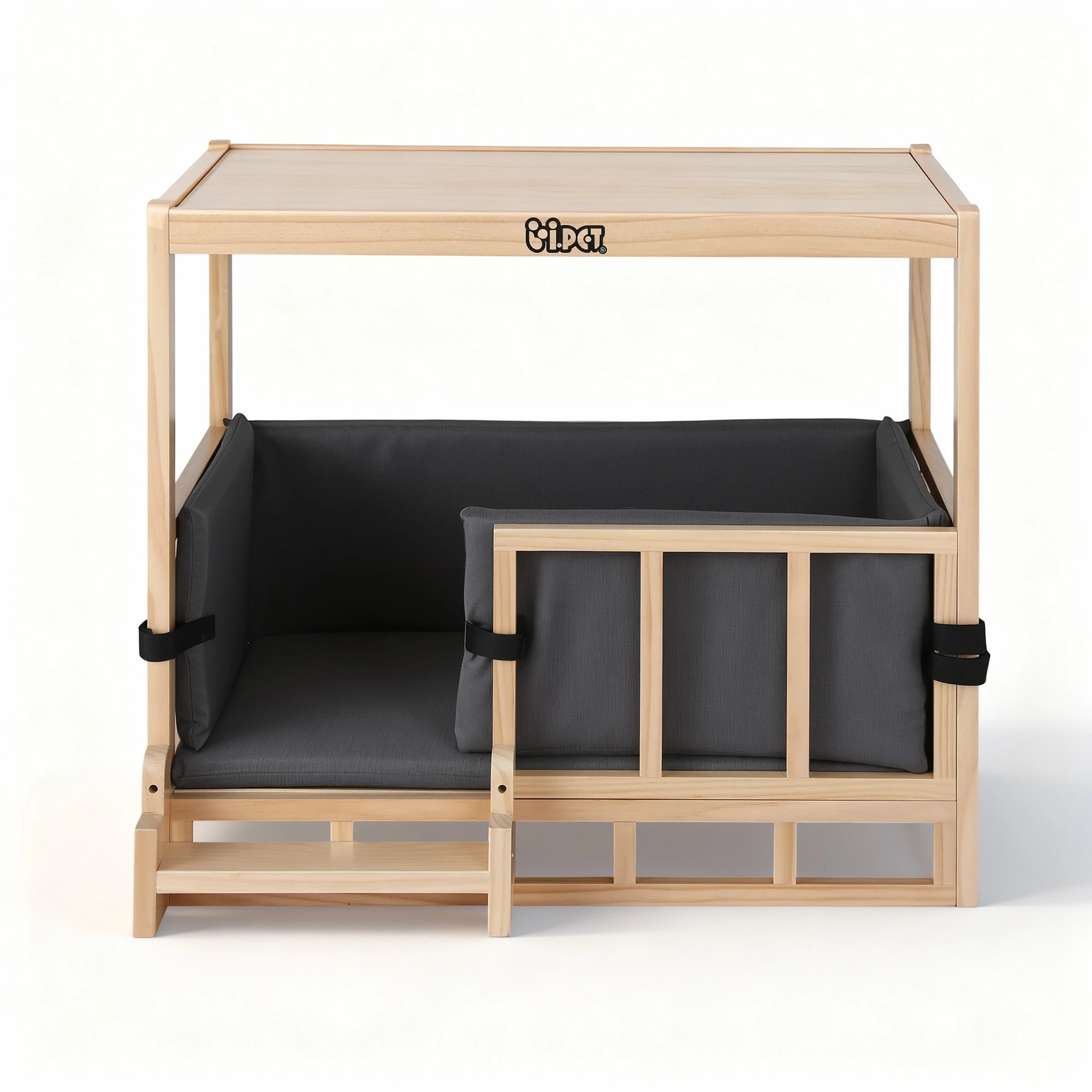 1 i.Pet 2in1 Dog Kennel Crate Furniture Bedding en House Indoor - Natural, 1 of 6