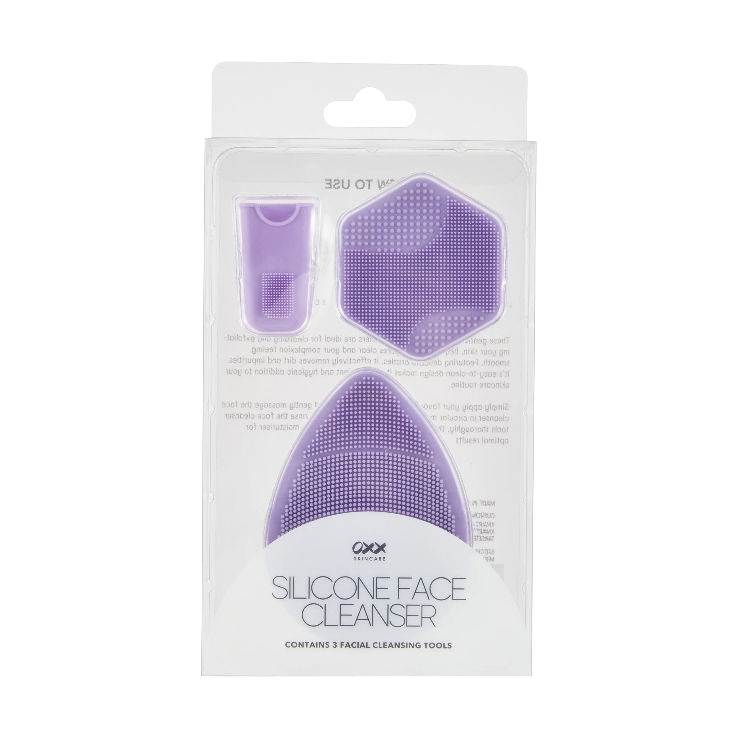 1 OXX Skincare 3 Pack Silicone Face Cleanser - Purple, 1 of 7