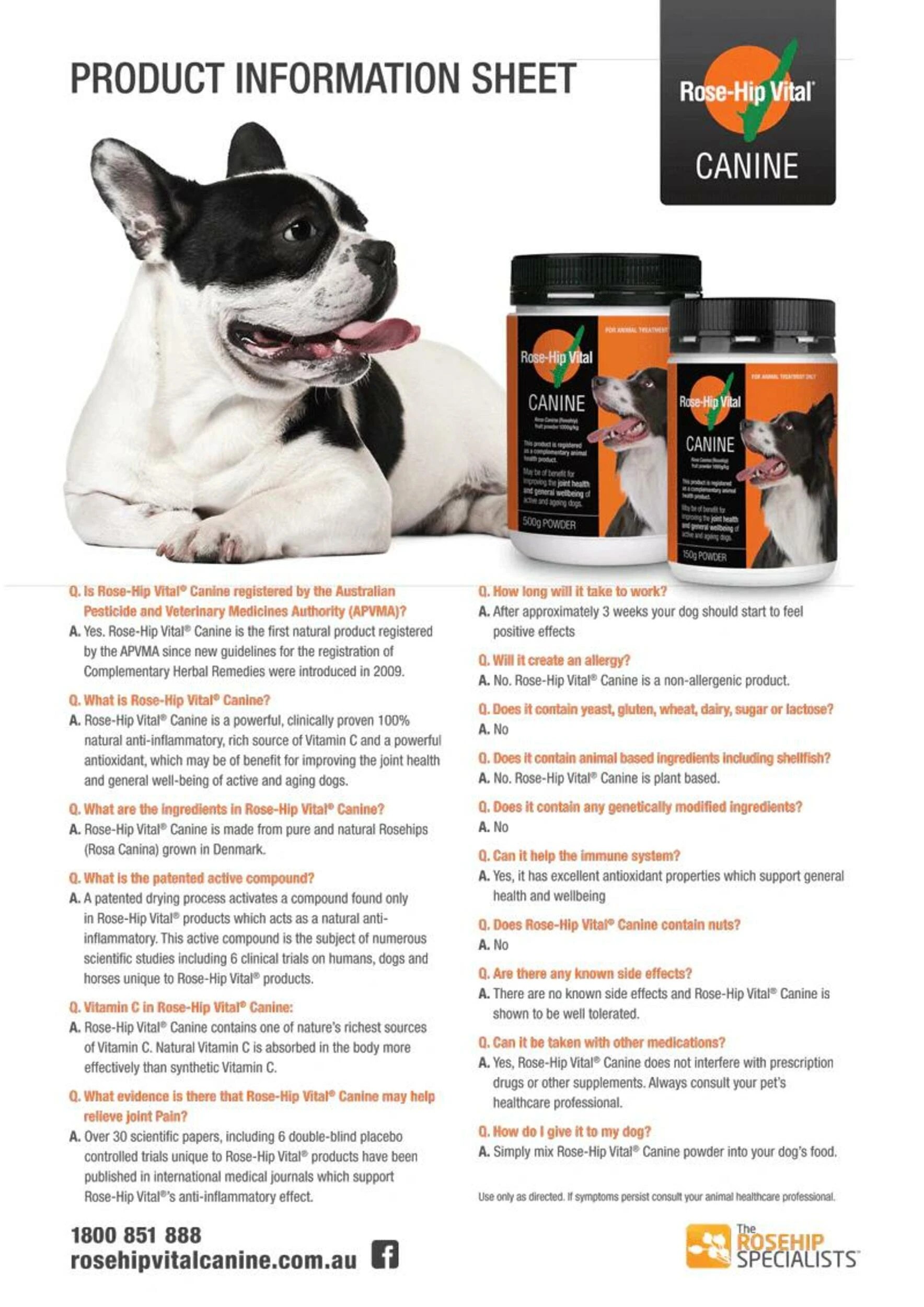 2 Rose Hip Vital Canine - 500gm, 2 of 2