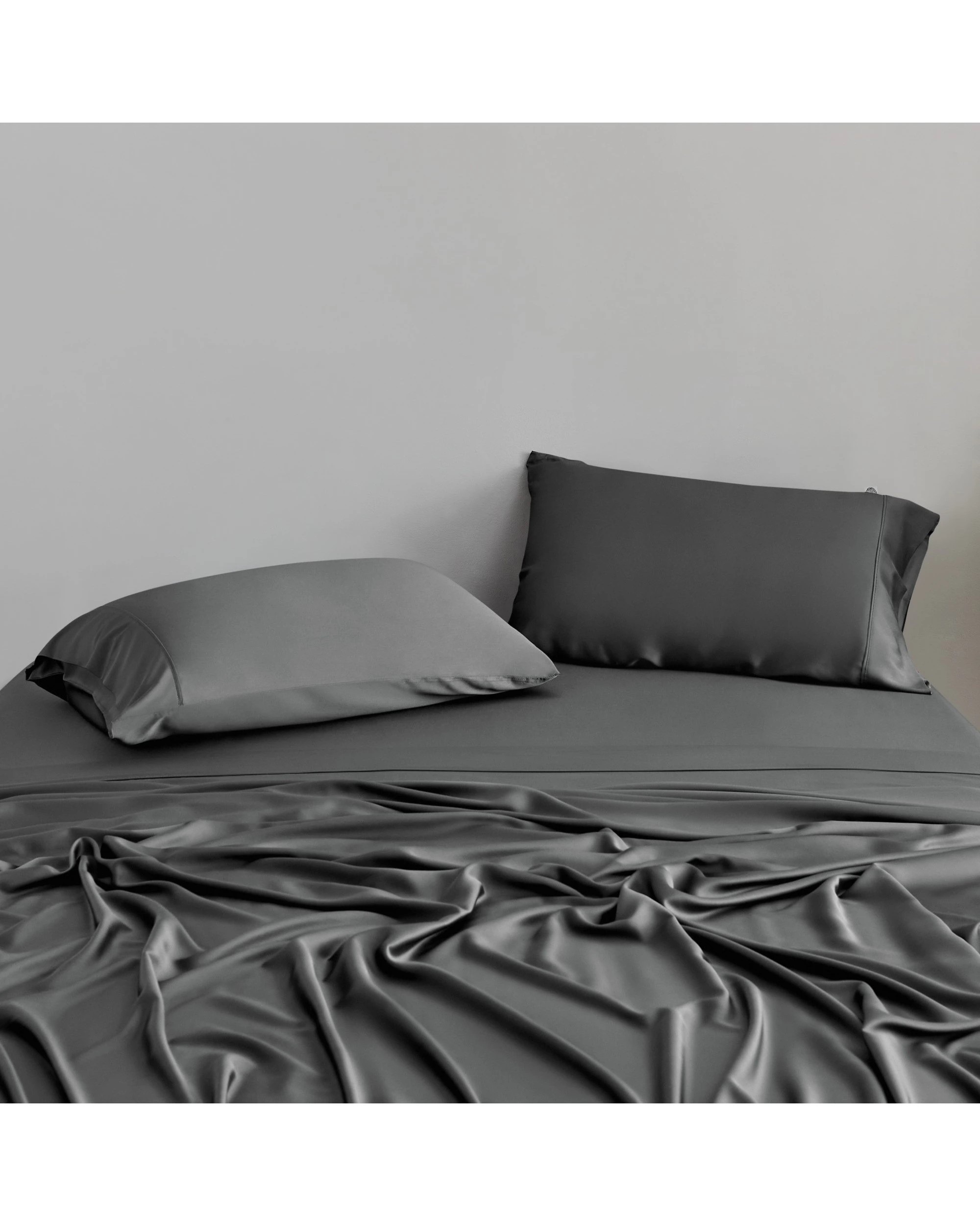2 Natural Home 400TC 100% Bamboo Sateen Sheet Set - Single Bed - Charcoal, 2 of 6