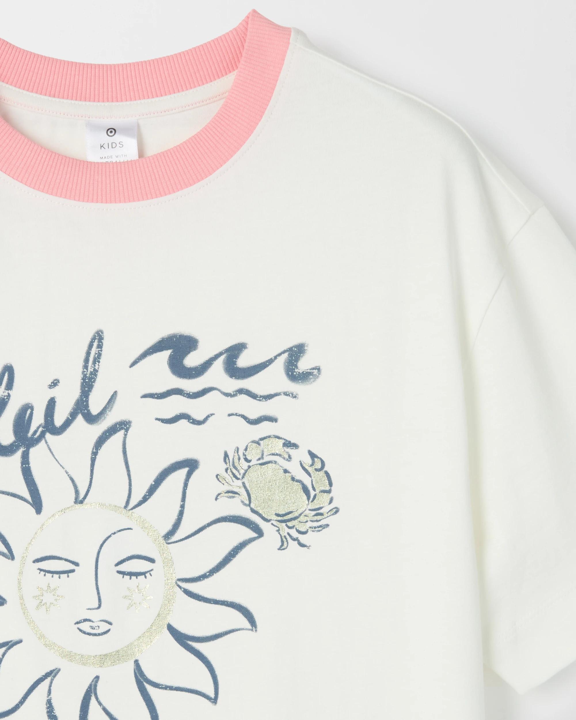 6 Target Kids Australian Cotton Oversized T-Shirt SOLEIL SUN CREAM, 6 of 6