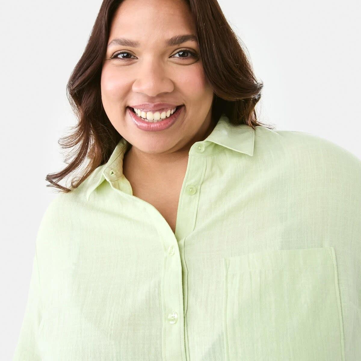5 Curve Long Sleeve Cotton Shirt Grn Tea, 5 of 8
