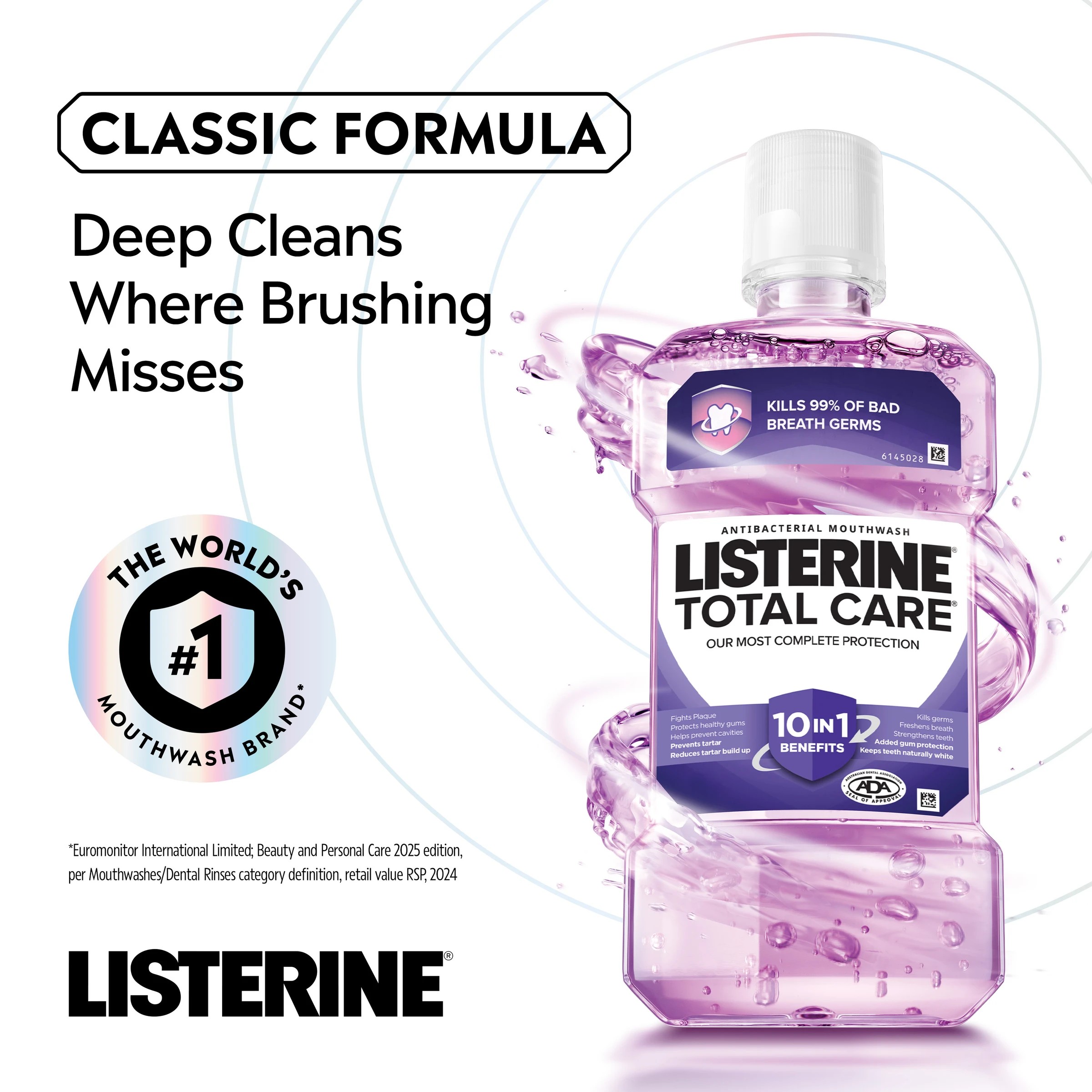 6 Listerine Total Care Antibacterial Mouthwash 100ml, 6 of 10