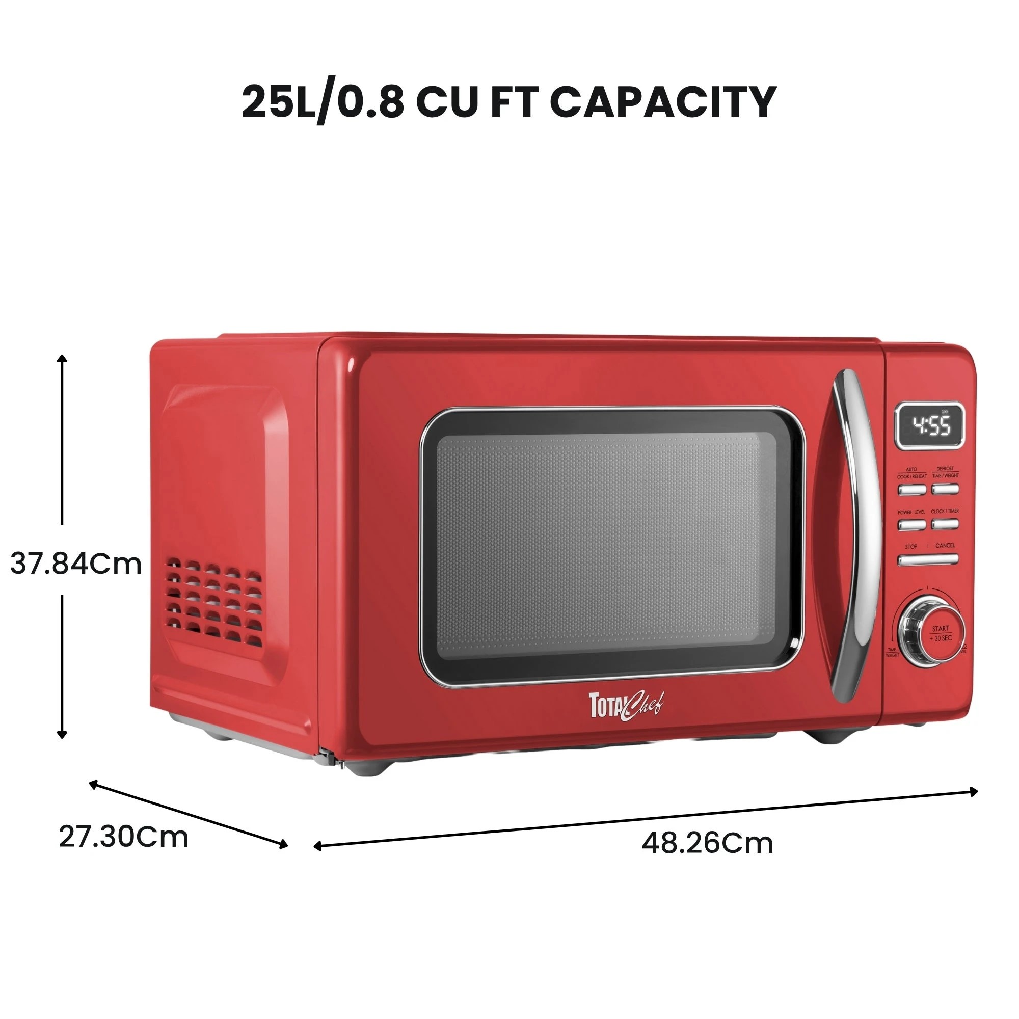 5 Total Chef Retro Microwave Oven 25L - Red, 5 of 7
