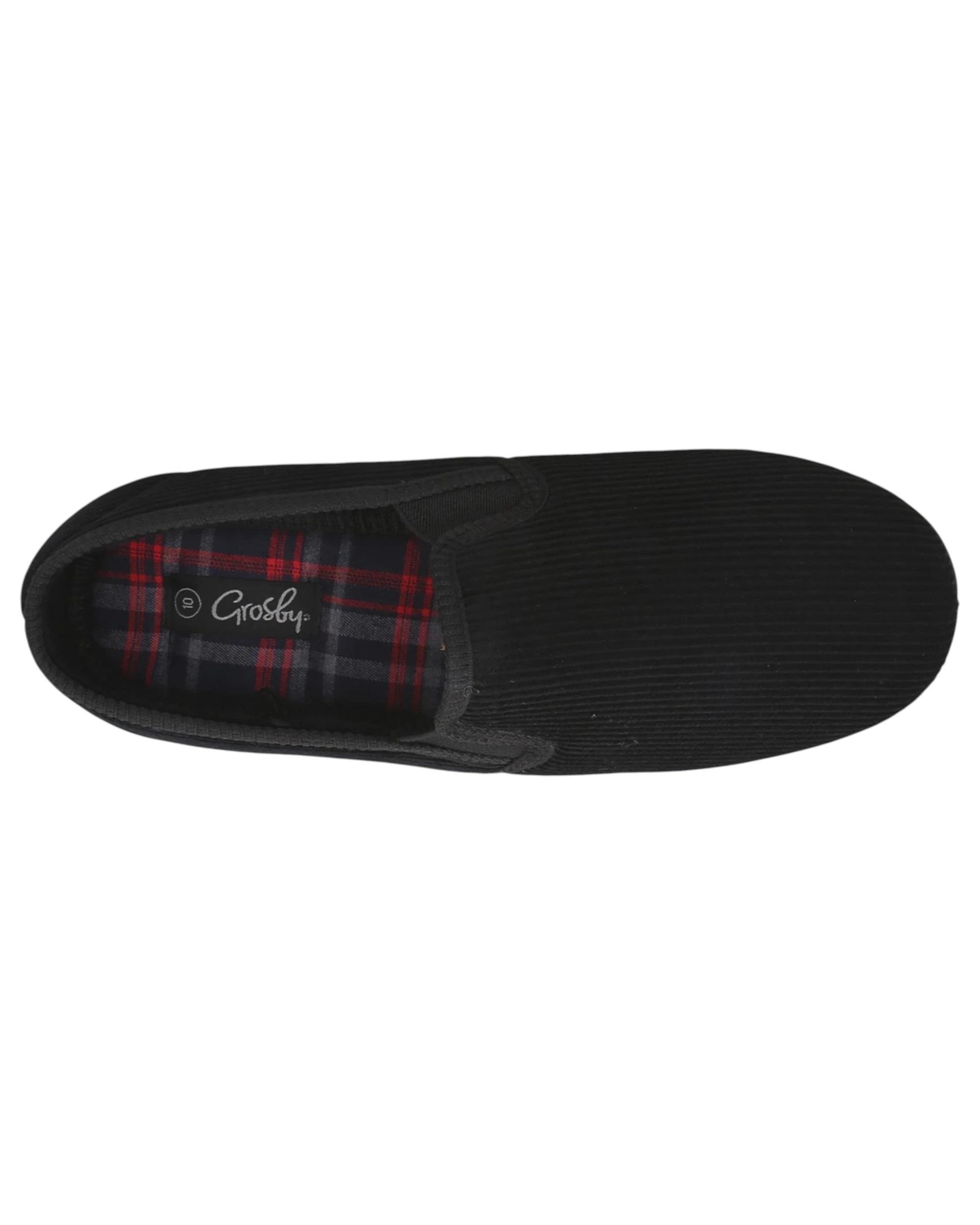 4 Grosby Blake 2 Slippers Mens Slipper Black Slip On Slippers BLACK, 4 of 5