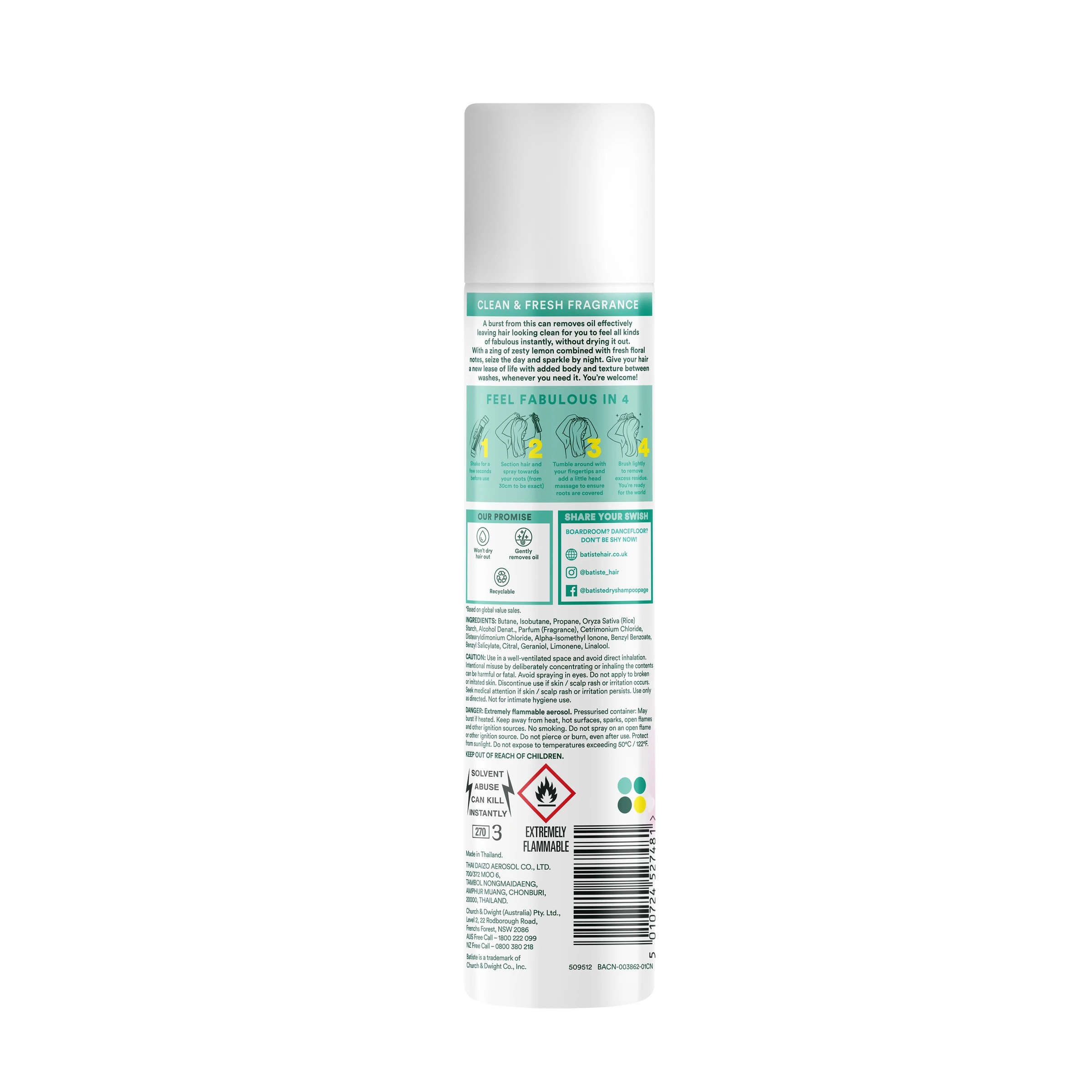 2 Batiste Original Dry Shampoo 200ml - Classic Fresh, 2 of 10