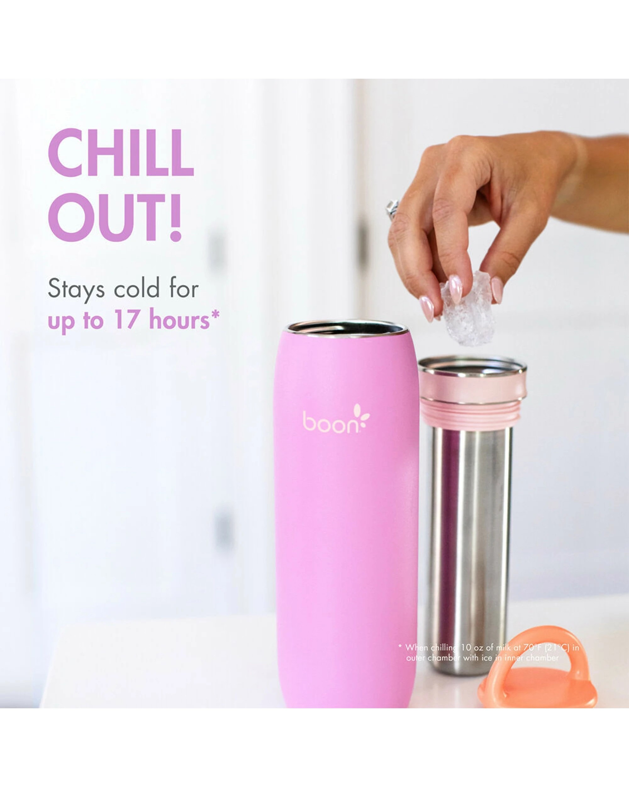 7 Boon Frosh Stainless Steel Breast Milk Storage Flask/Container 2PK 700ml - Purple, 7 of 7