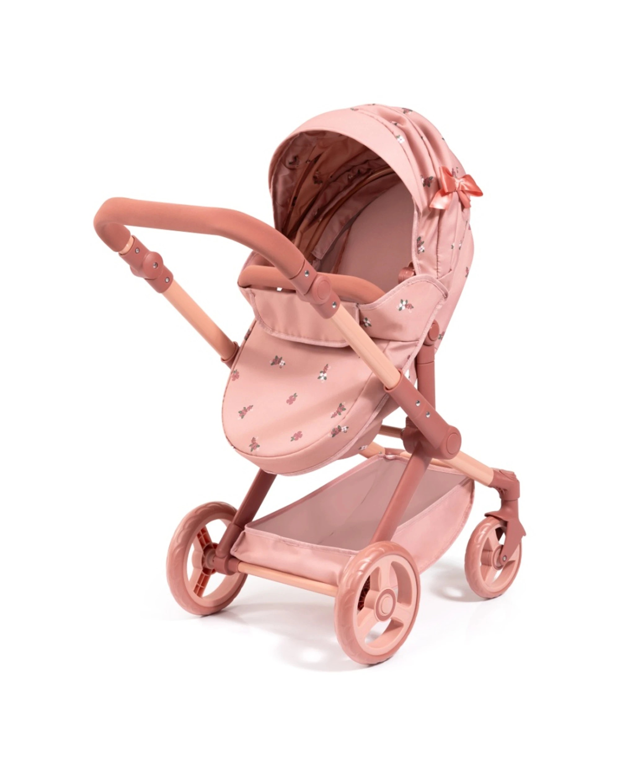 7 Bayer Xeo Doll Pram Flower Convertible Jogger Adjustable Handle For Dolls 52cm Rose - Pink, 7 of 7