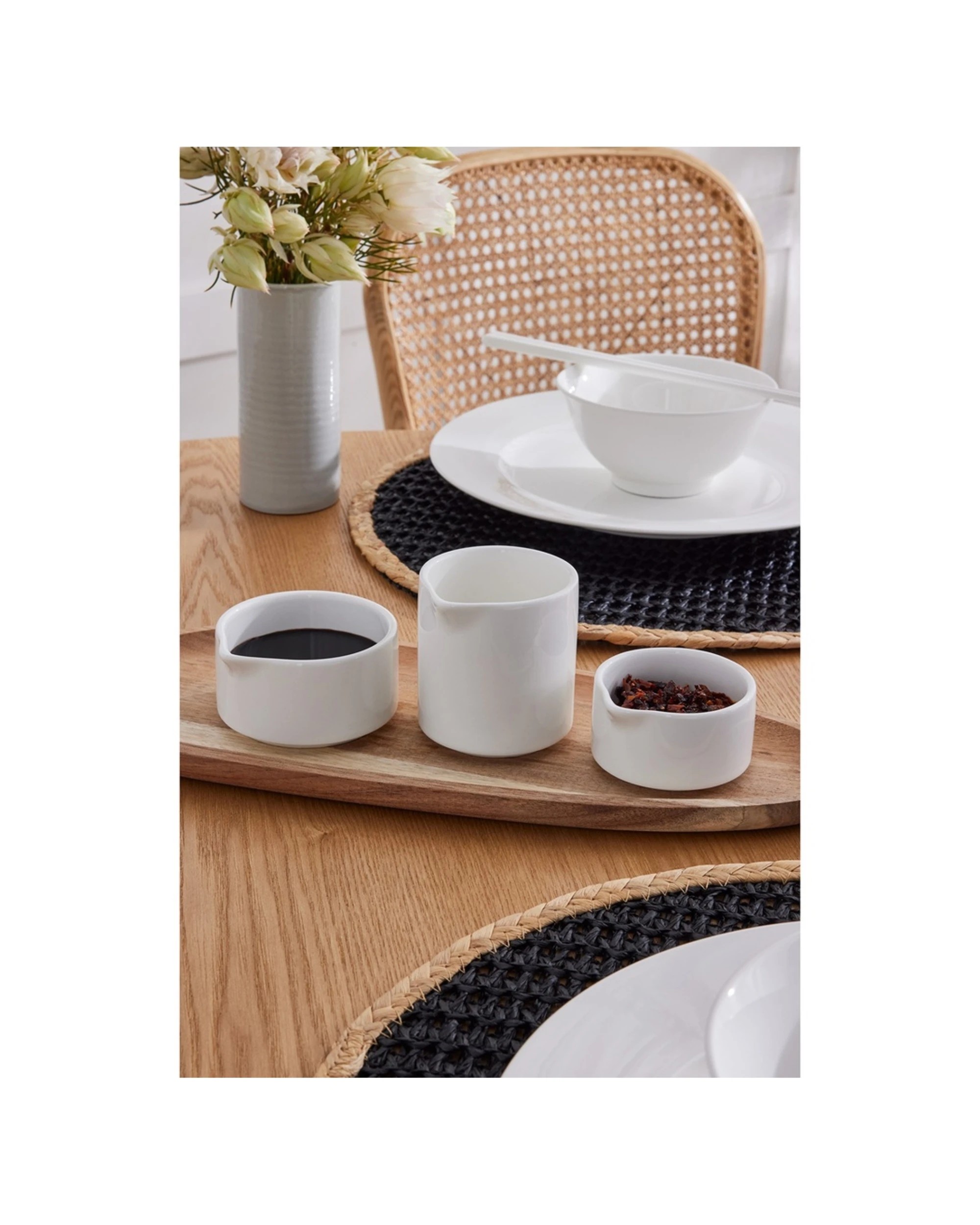 2 Maxwell & Williams Basics Porcelain Sauce Dish Pourer 80ml - White, 2 of 2