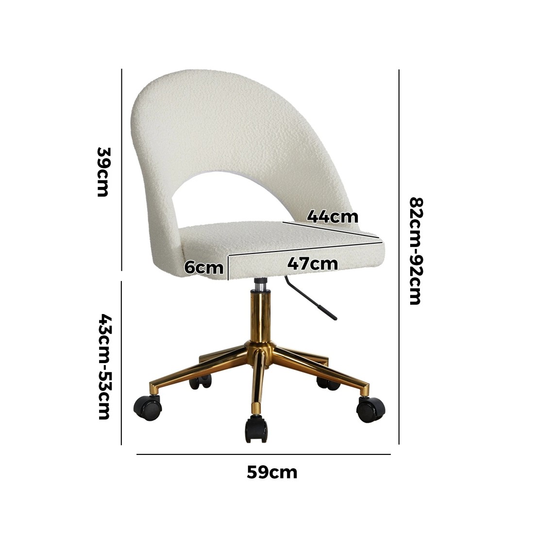 4 Oikiture High Back Hollow Armless Home Office Chair Boucle
 - Multi, 4 of 10