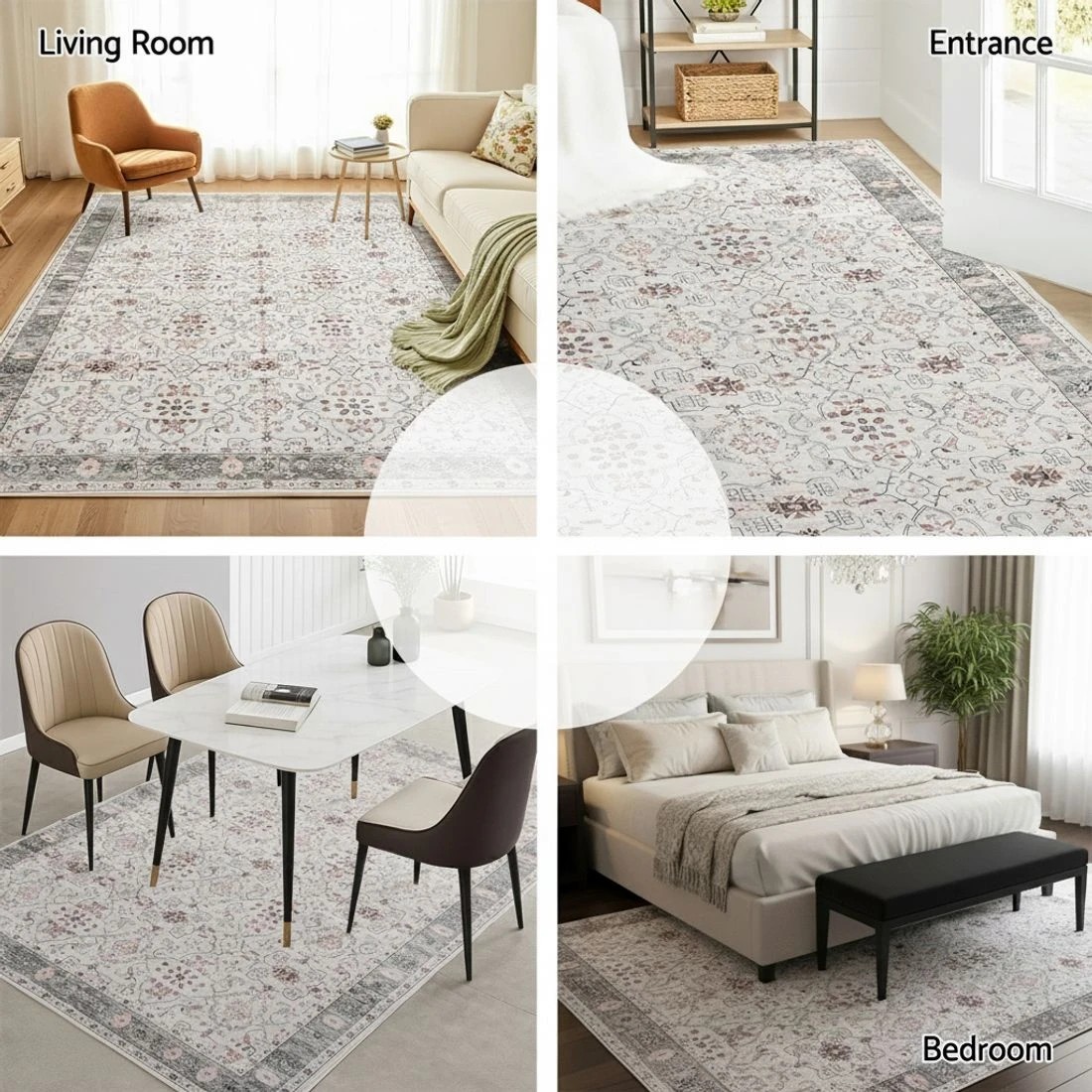 8 Artiss Washable Floor Rug 200x290cm Large Area Rug Modern Living Room - Beige, 8 of 9