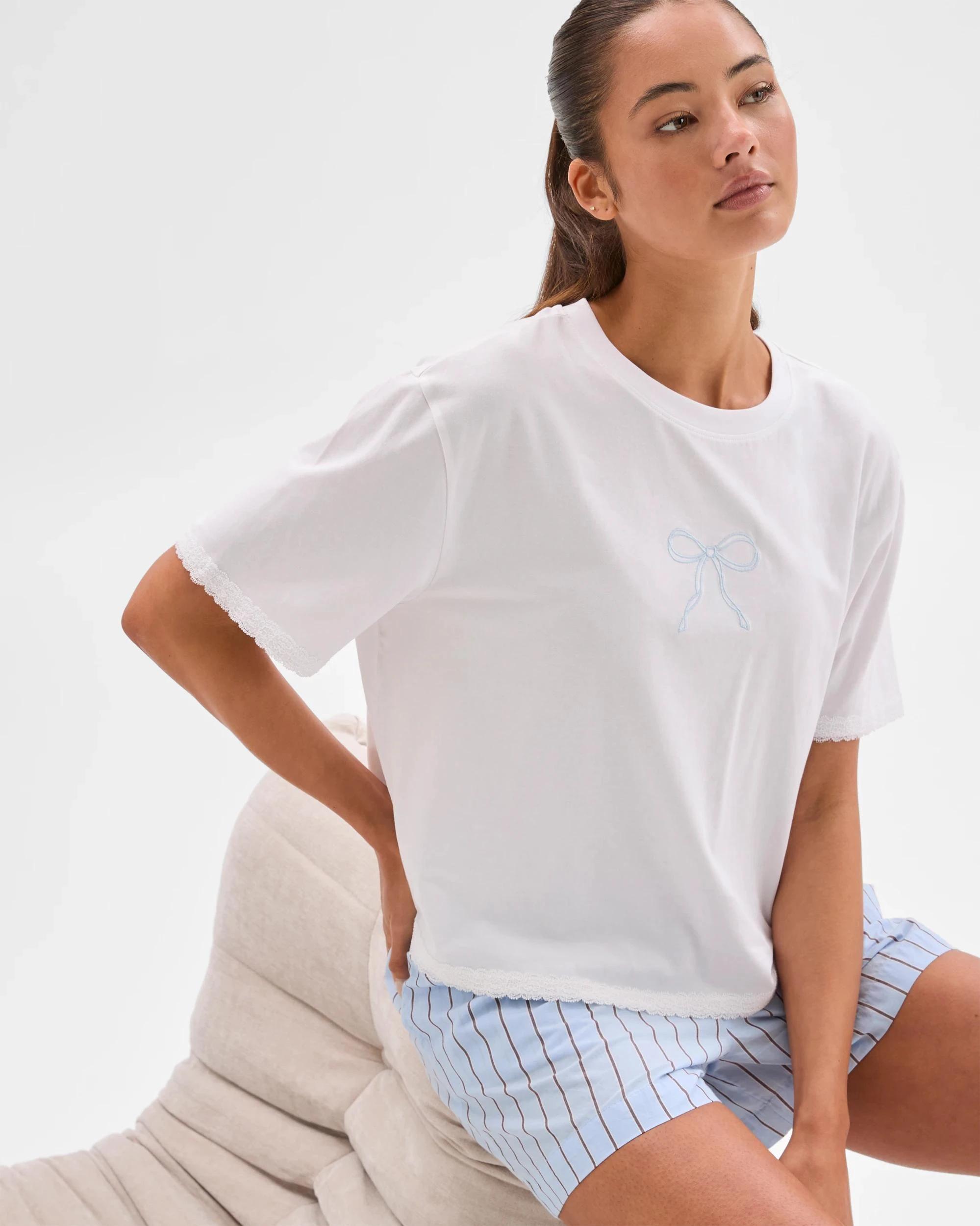 1 Lily Loves Australian Cotton Bow Sleep T-Shirt BOW, 1 of 7