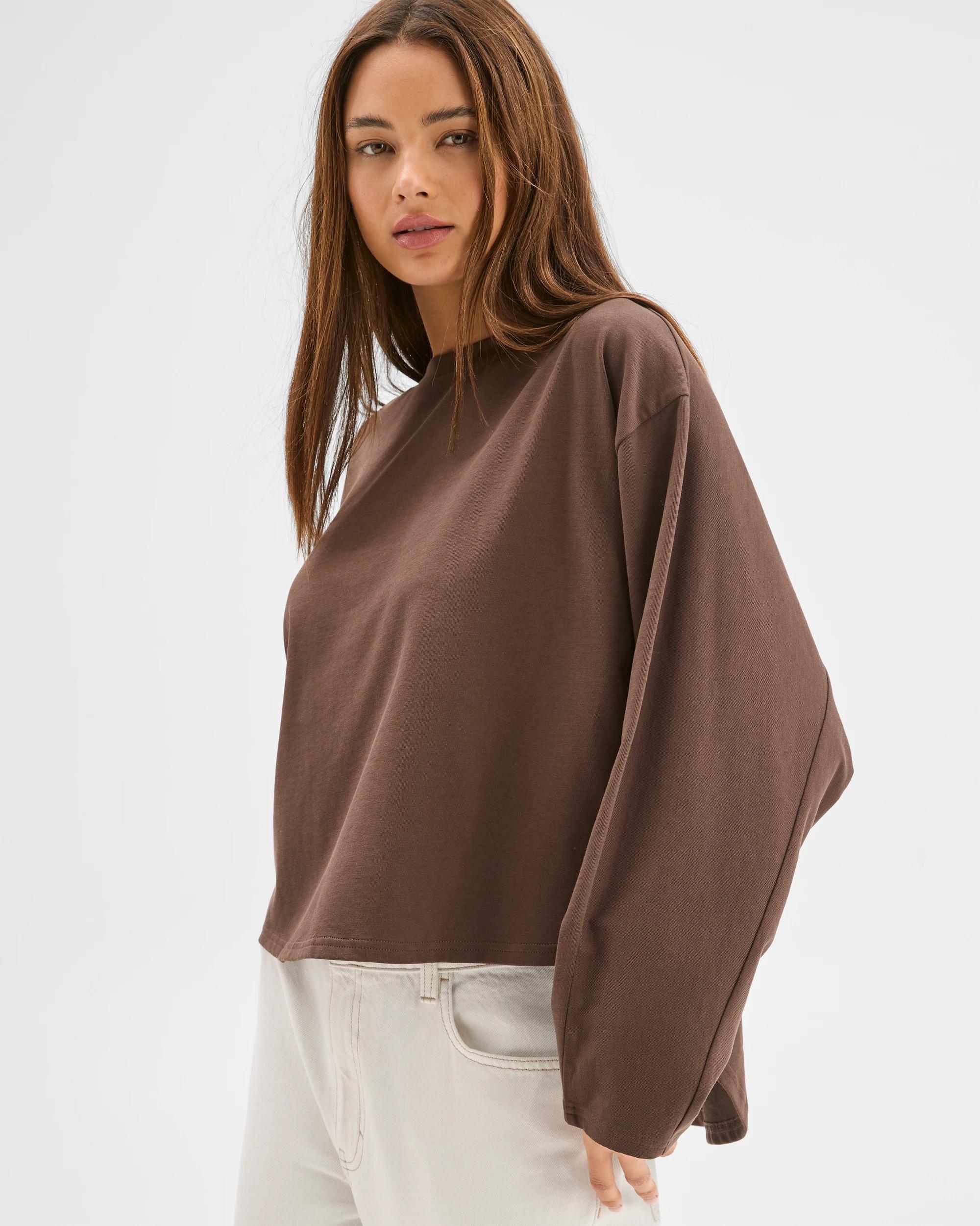 5 Lily Loves Australian Cotton Dolman Sleeve T-Shirt BARK, 5 of 7