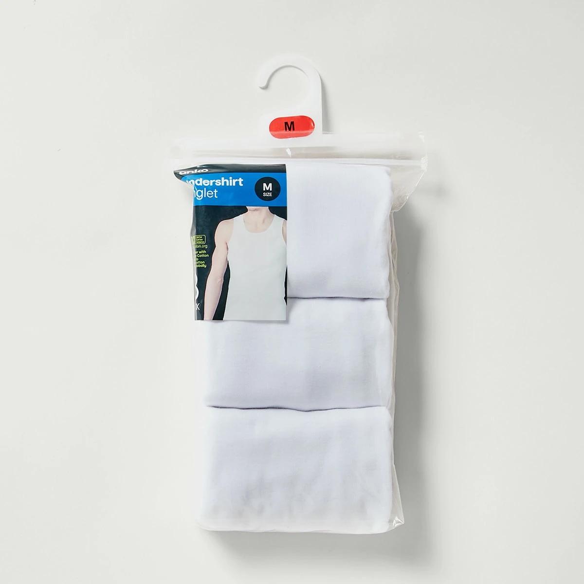 6 3 Pack Singlets White, 6 of 7
