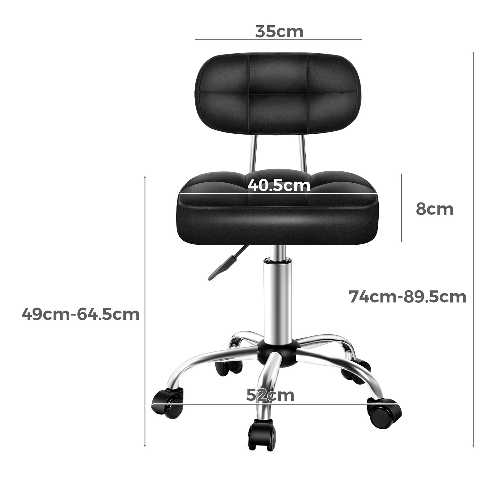 7 Alfordson Salon Stool Backrest Swivel Barber Hair Dress Chair Tufan - Black, 7 of 9