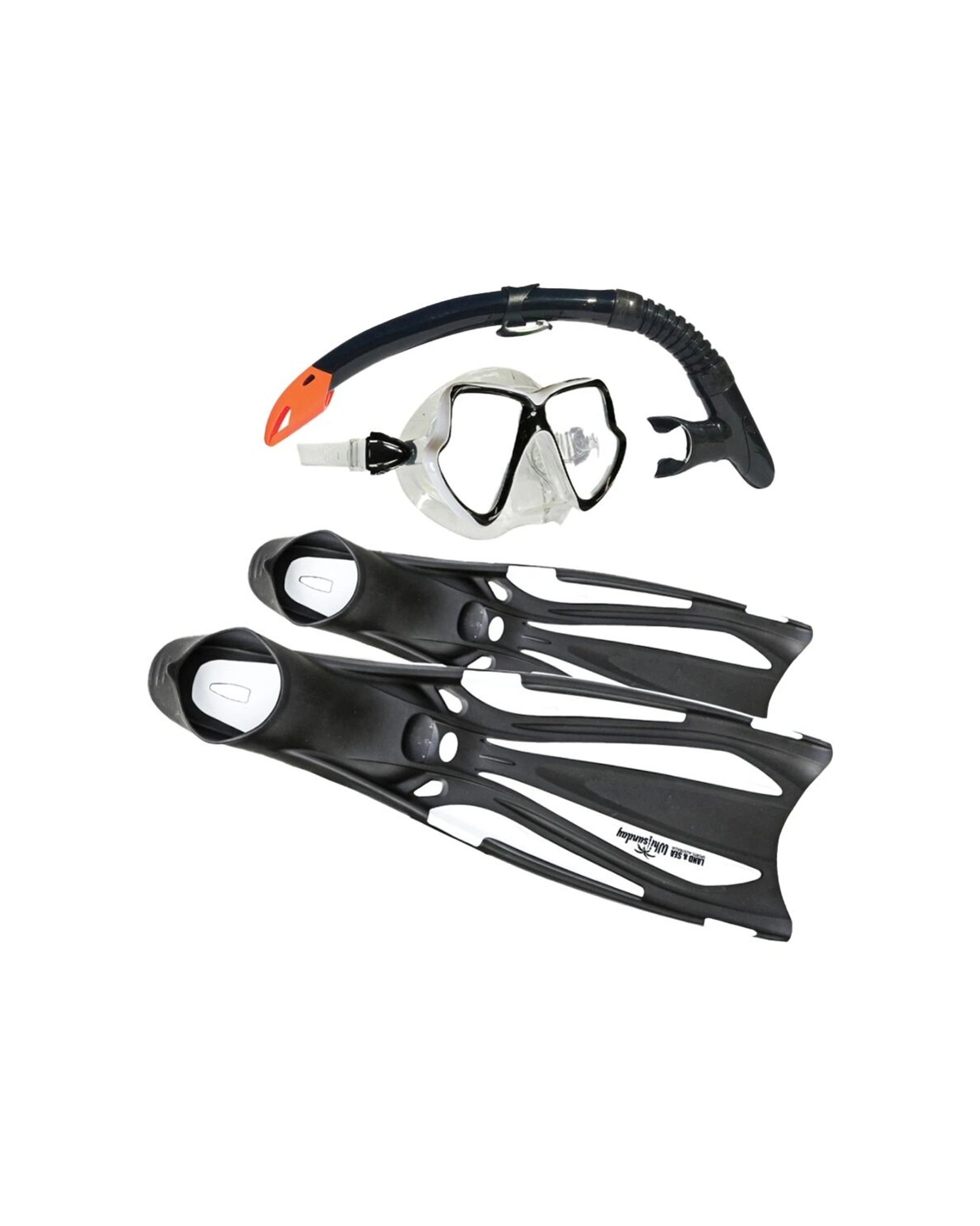 1 Land & Sea Sports Whitsunday Snorkelling Fins Goggles Set M/L Euro 42-43 - White, 1 of 1