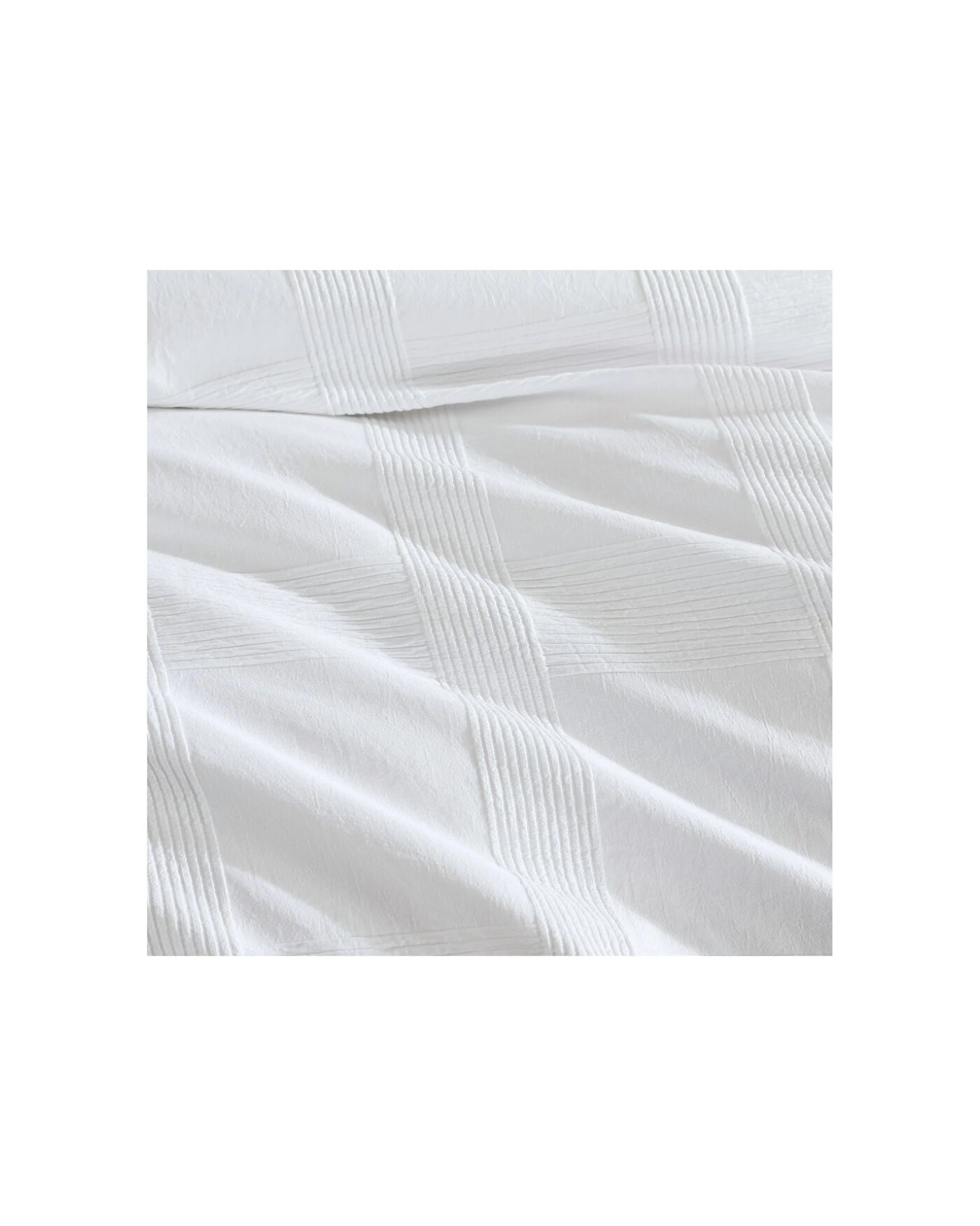 1 Ardor Shiloh Sutle Check Textured Quilt Duvet Cover Set King - White, 1 of 1