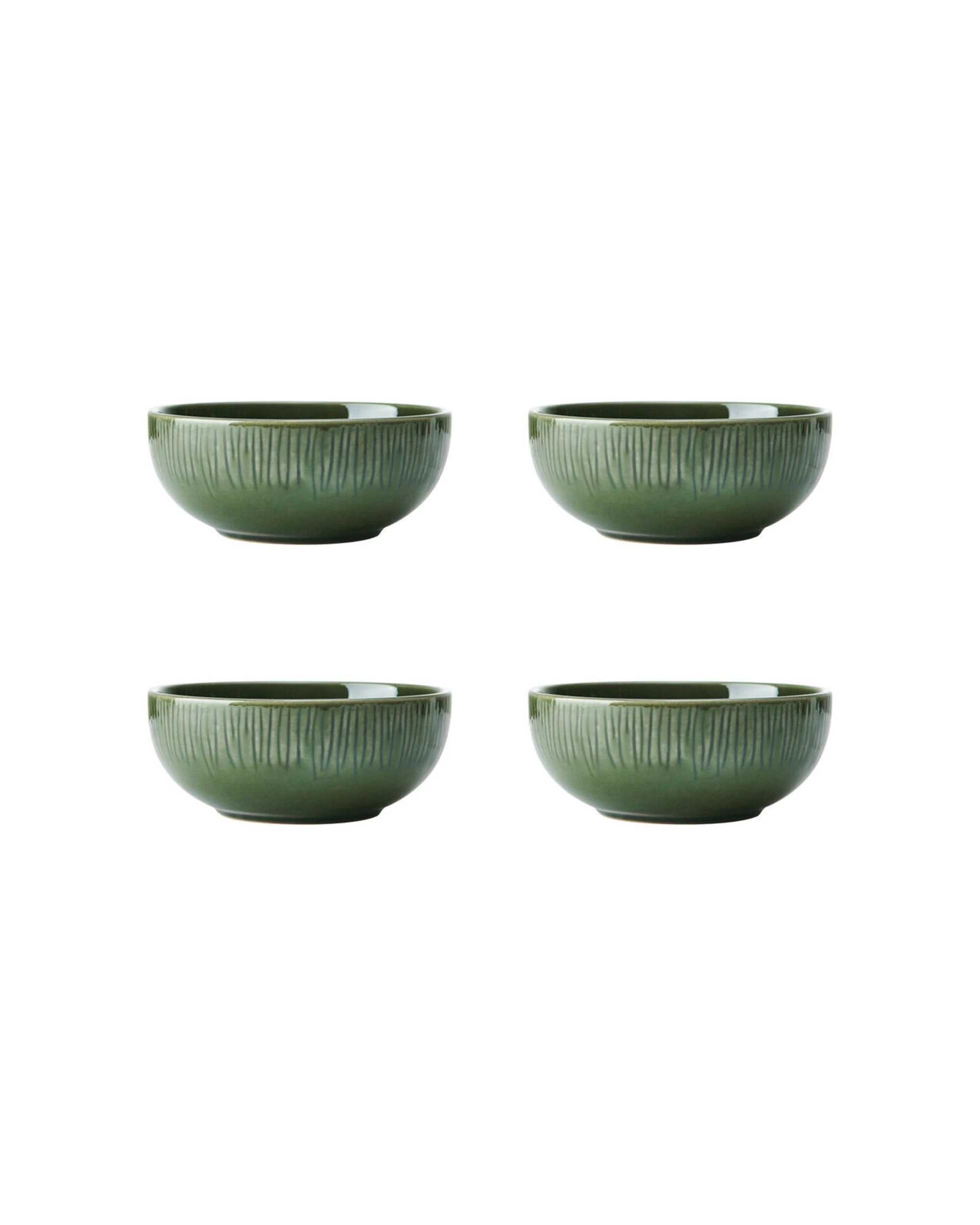 1 Mikasa 4pc Jardin Stoneware Cereal Bowl Set 15cm - Green, 1 of 5