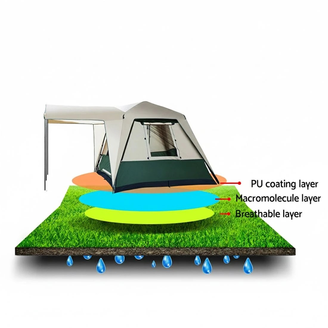 5 Weisshorn Instant Pop up Camping Tent 4 Person Outdoor Hiking Tents Dome - Multi, 5 of 6