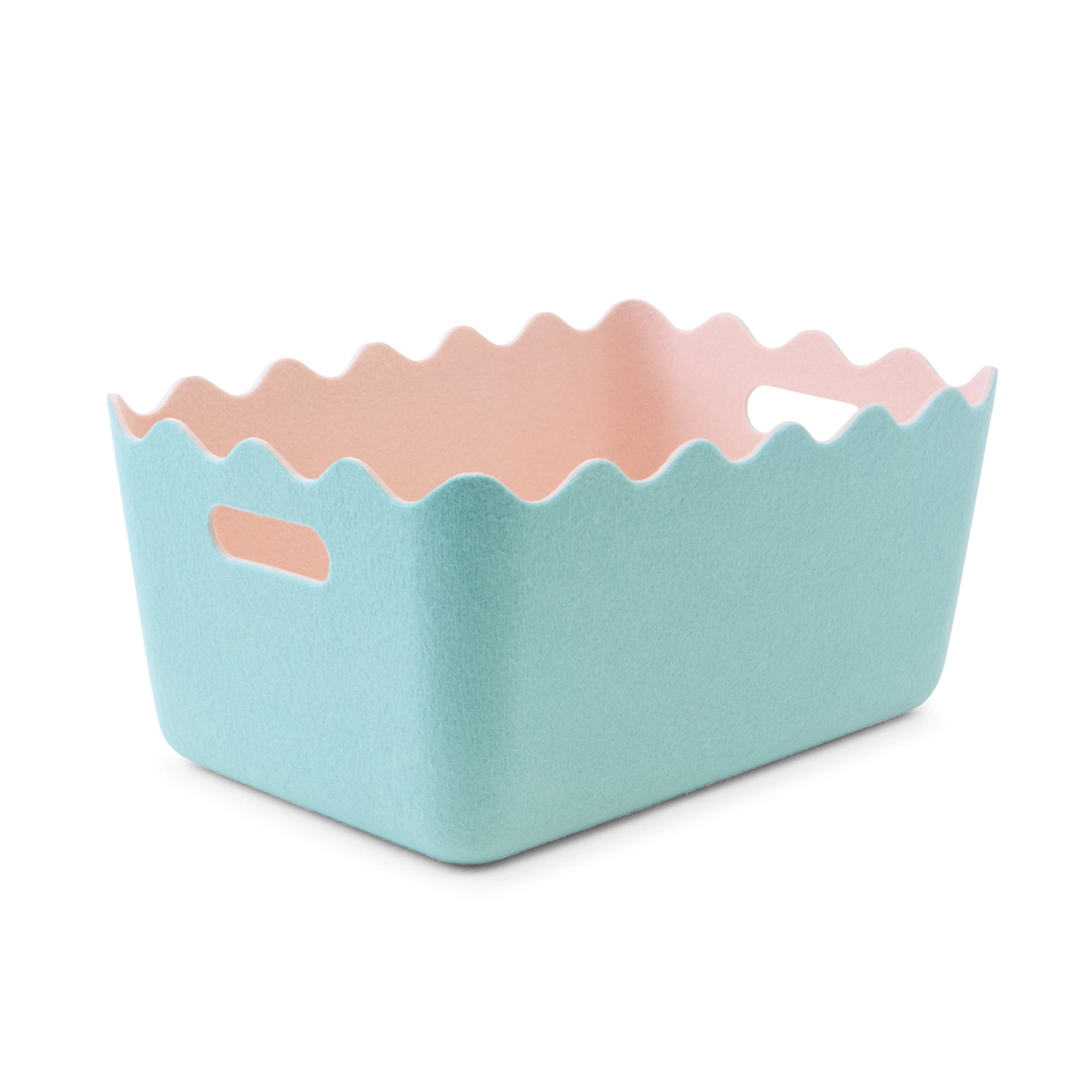 3 Two Tone Wave Felt Basket - Blue, 3 of 7