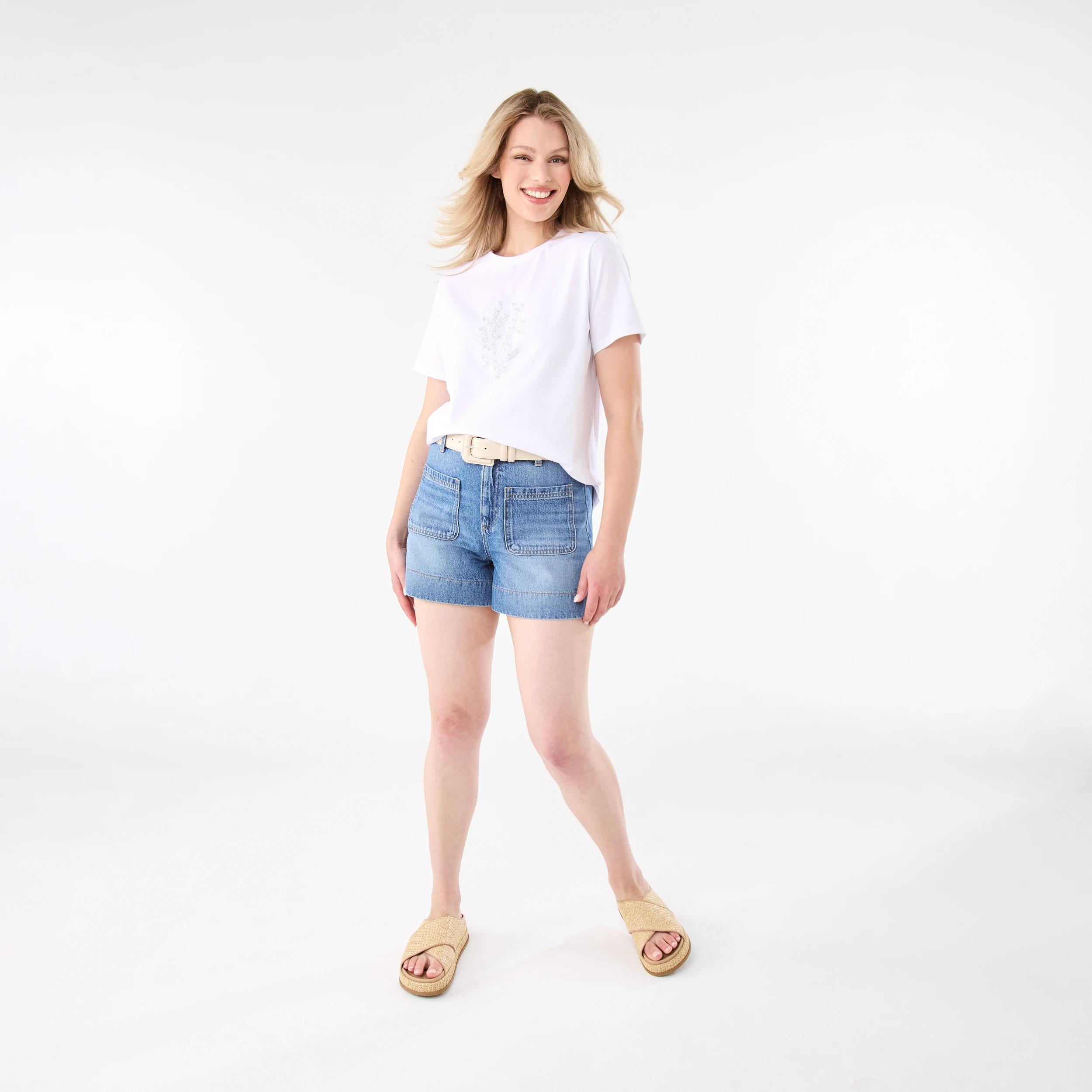 3 Short Sleeve Embellished Top Coral, 3 of 8