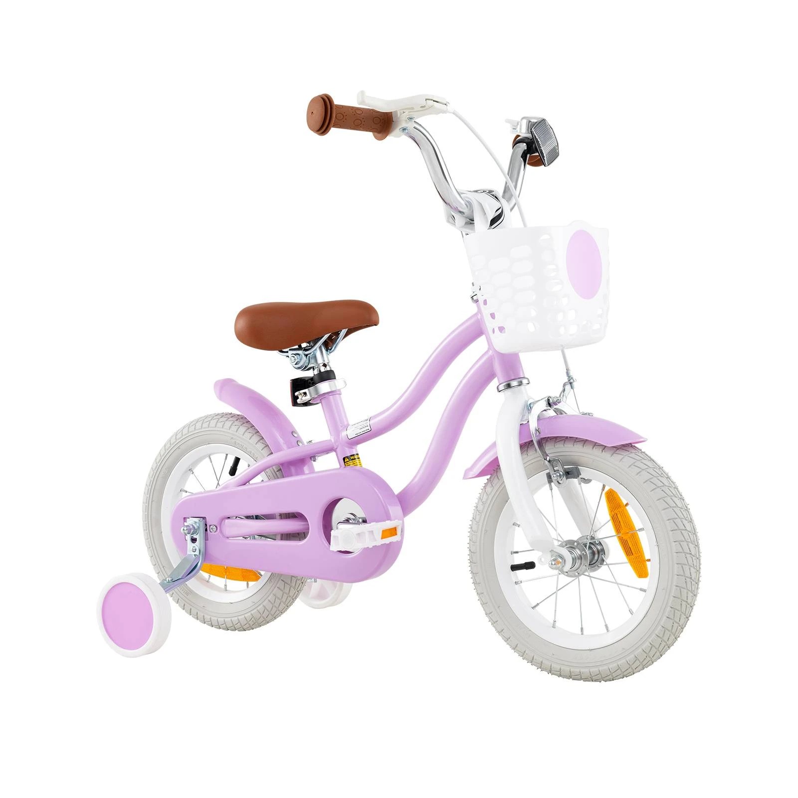 1 Costway 30cm Kids Bike Ride On Bicycle w/Detachable Training Wheels & Adjustable Saddle Balance Bike - Purple, 1 of 1