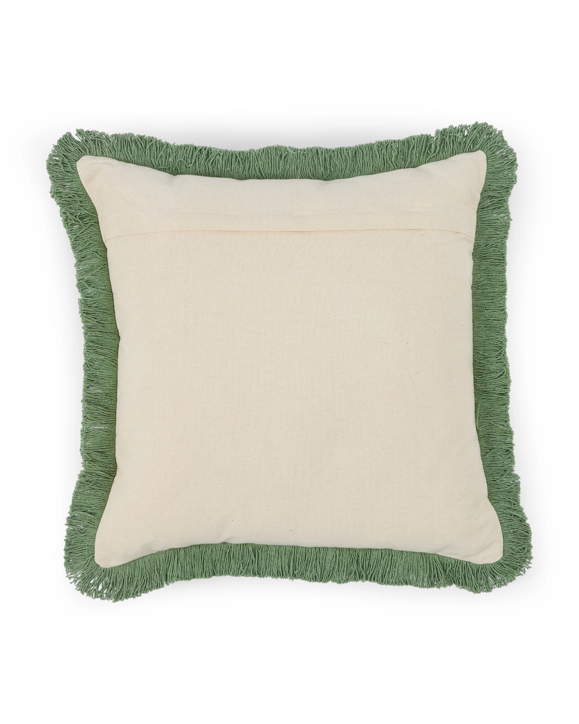3 50cm Fringed Cushion - Green, 3 of 4