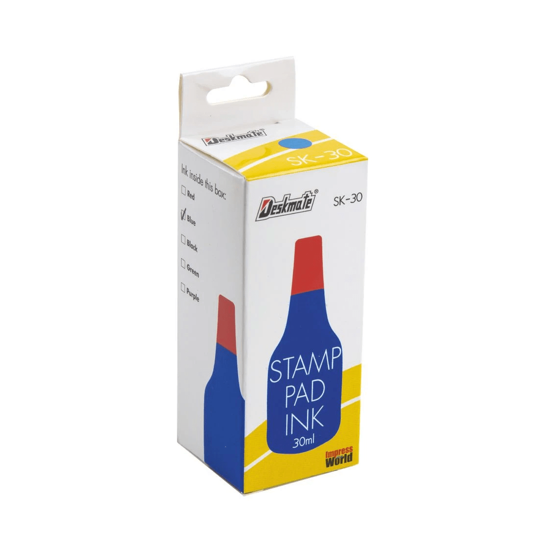 2 Deskmate Stamp Pad Refill Ink 30mL Blue, 2 of 2